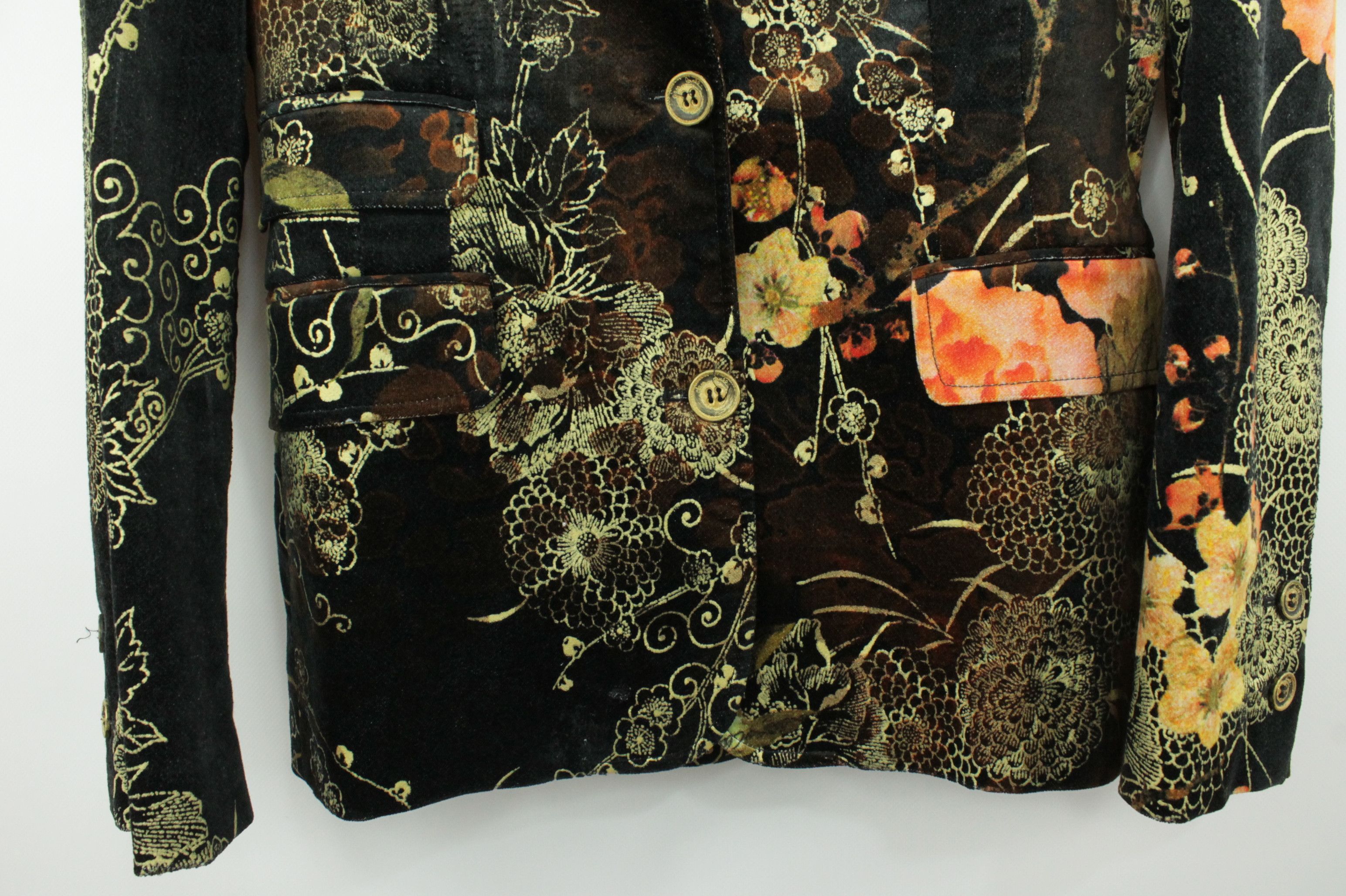 Roberto Cavalli Y2k Roberto Cavalli Class Floral Pattern Blazer Jacket Size L / US 10 / IT 46 - 4 Thumbnail