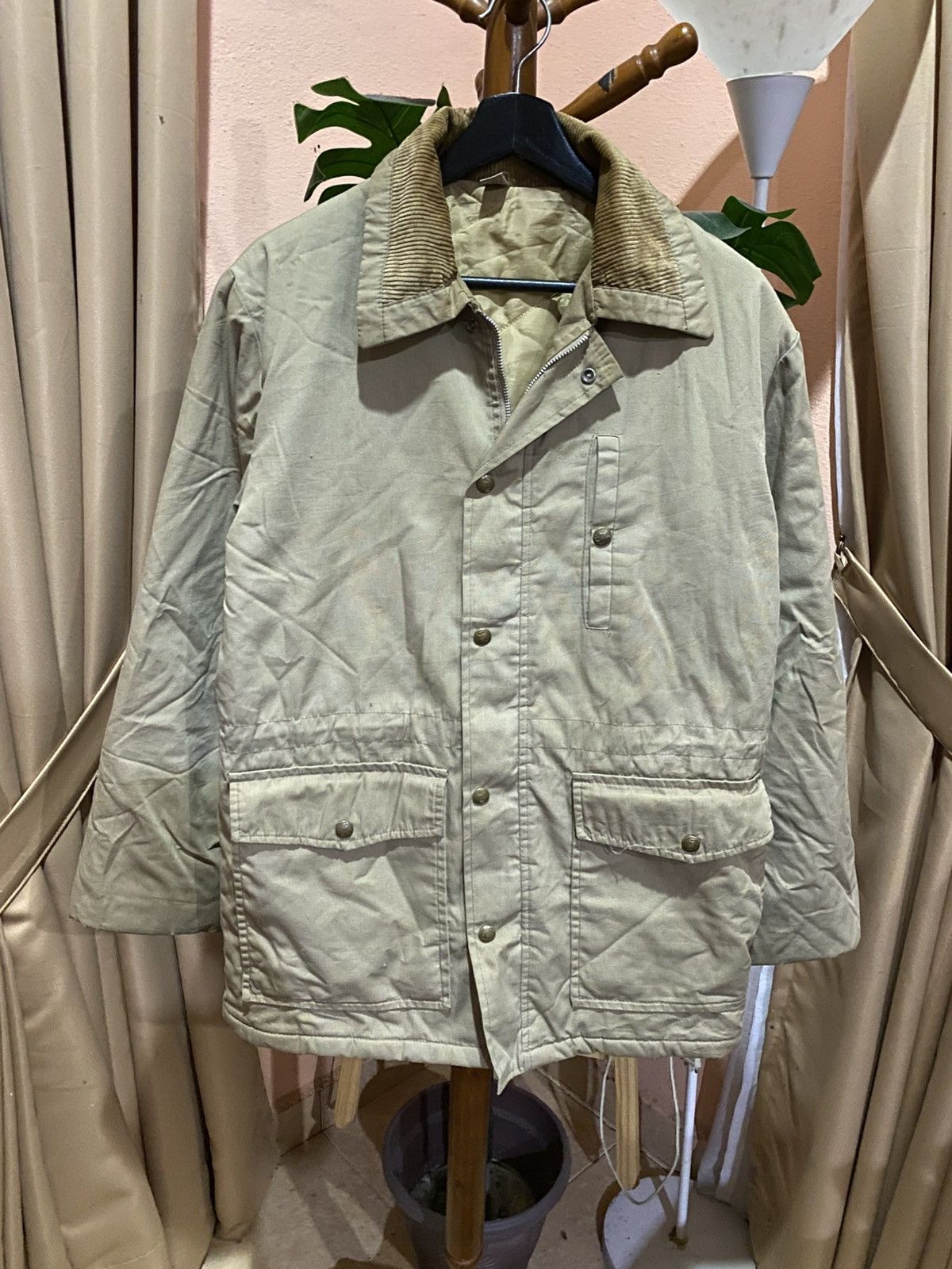 Vintage Vintage Made in USA Corduroy Collar Work Jacket – Khaki Size US S / EU 44-46 / 1 - 3 Thumbnail