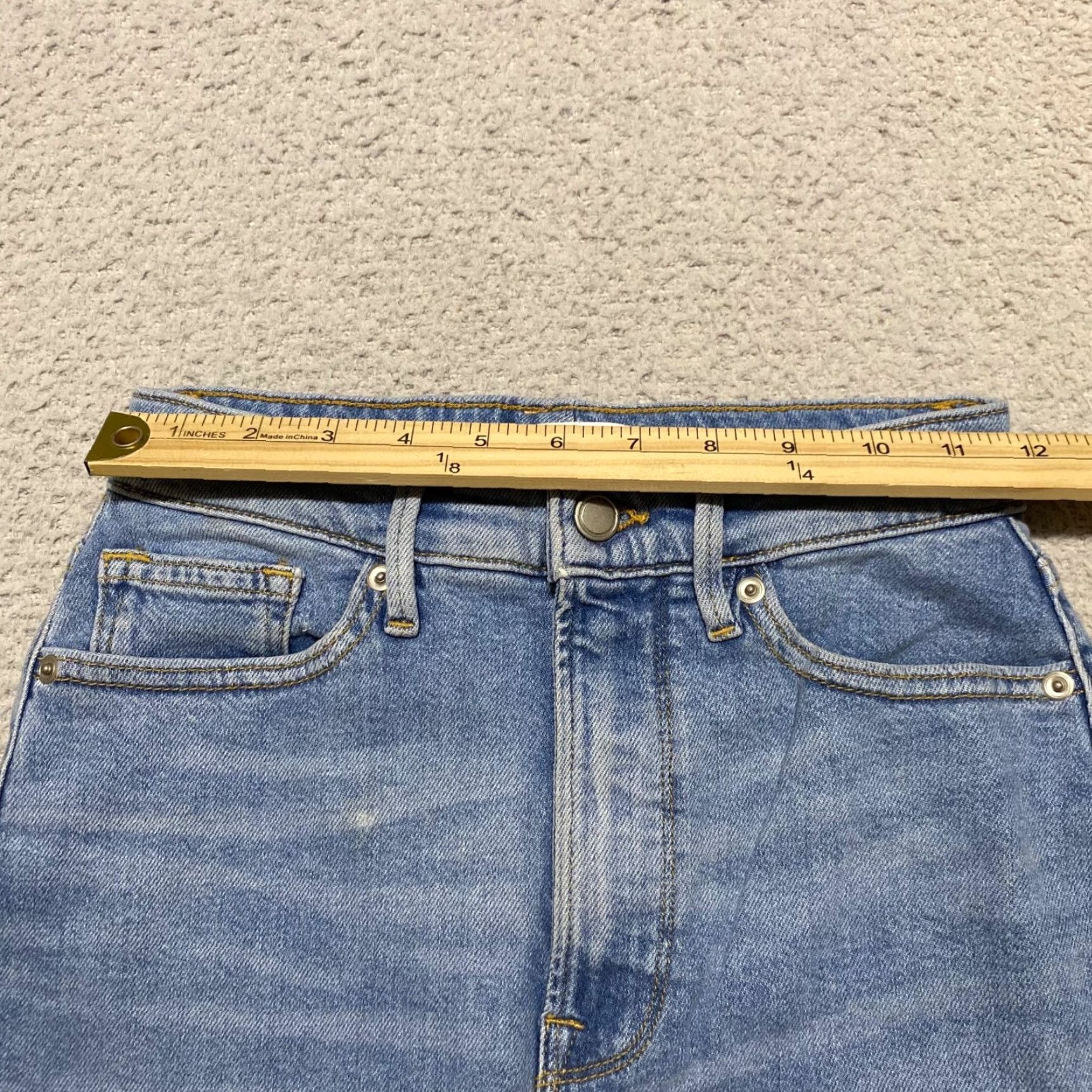 Good American Good American Womens Denim Skirt Midi Straight Slit Blue 0 XS? Size 25" / US 0 / IT 36 - 6 Thumbnail