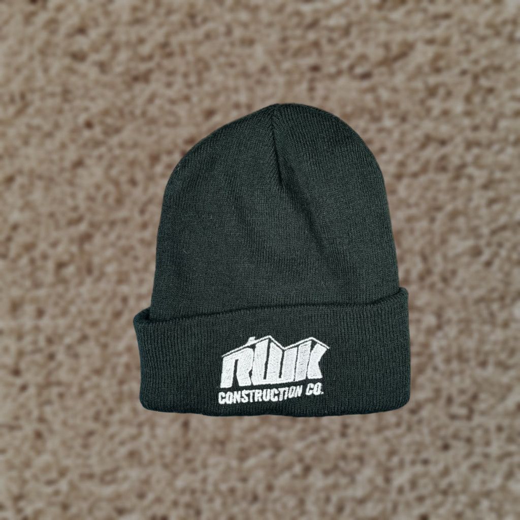 Port & Company RWK Construction Co Beanie Adult One Size Black Knit 100% Acrylic Ski Port & Company Beanie Hats Unisex Adults Size ONE SIZE - 1 Thumbnail