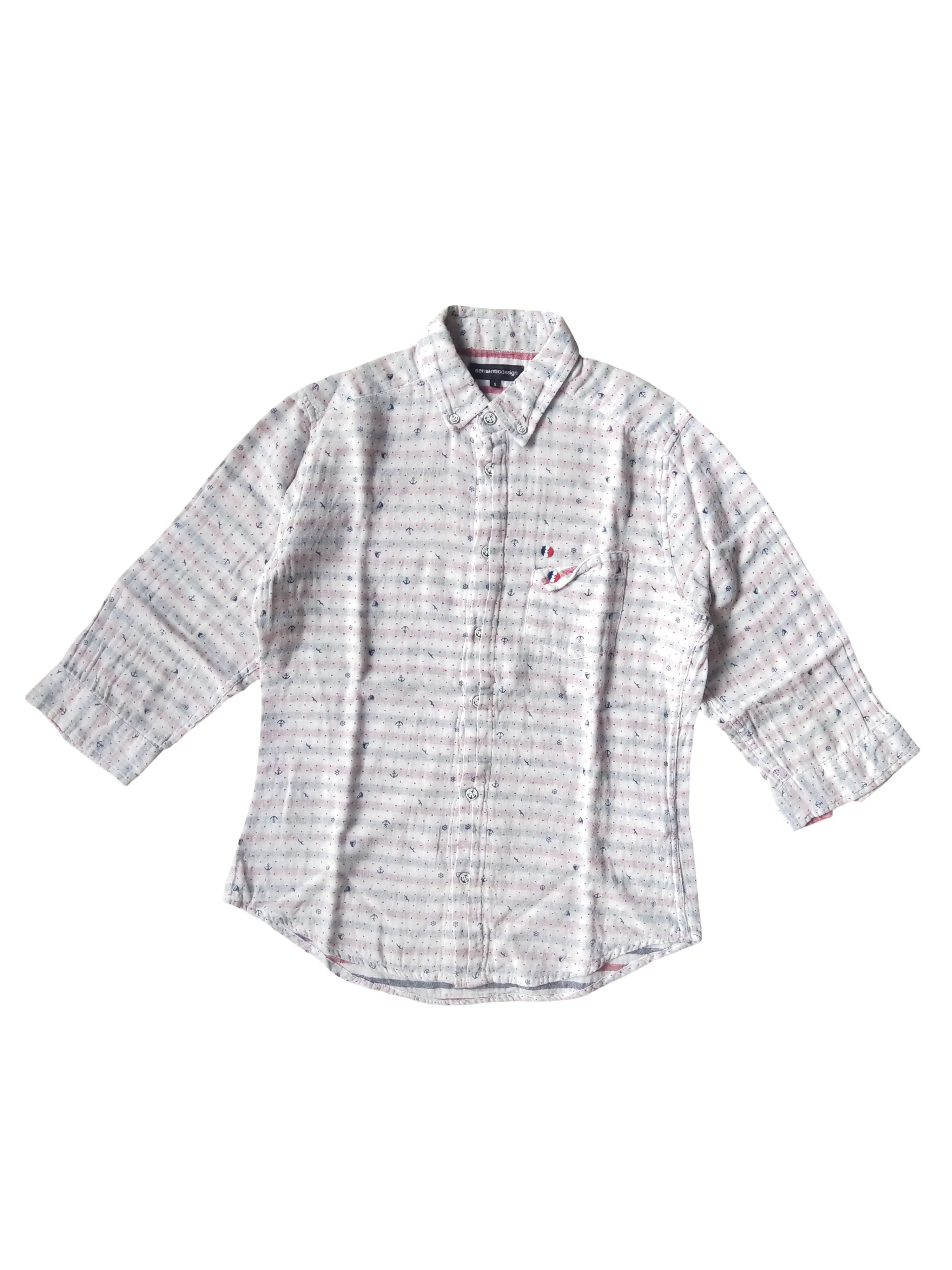 semanticdesign 2000s Semanticdesign Japan Nautical Anchor Crinkle Shirt Size S / US 4 / IT 40 - 1 Thumbnail