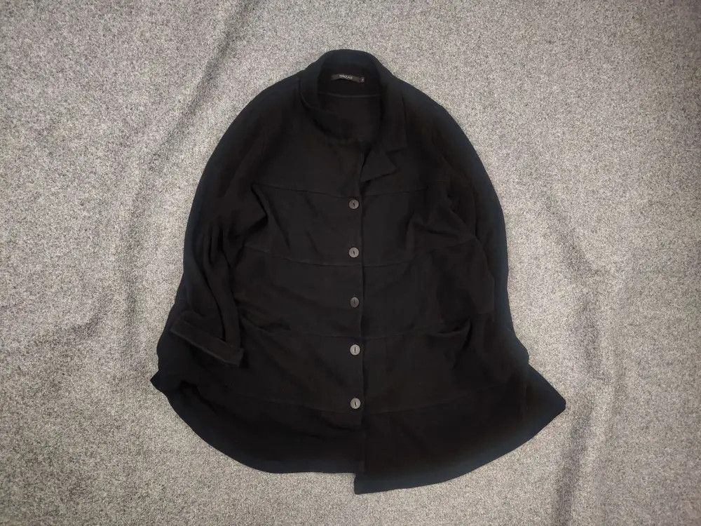 Vintage Grizas Design black Asymmetric cardigan cotton coat buttons Size XL / US 12-14 / IT 48-50 - 1 Thumbnail