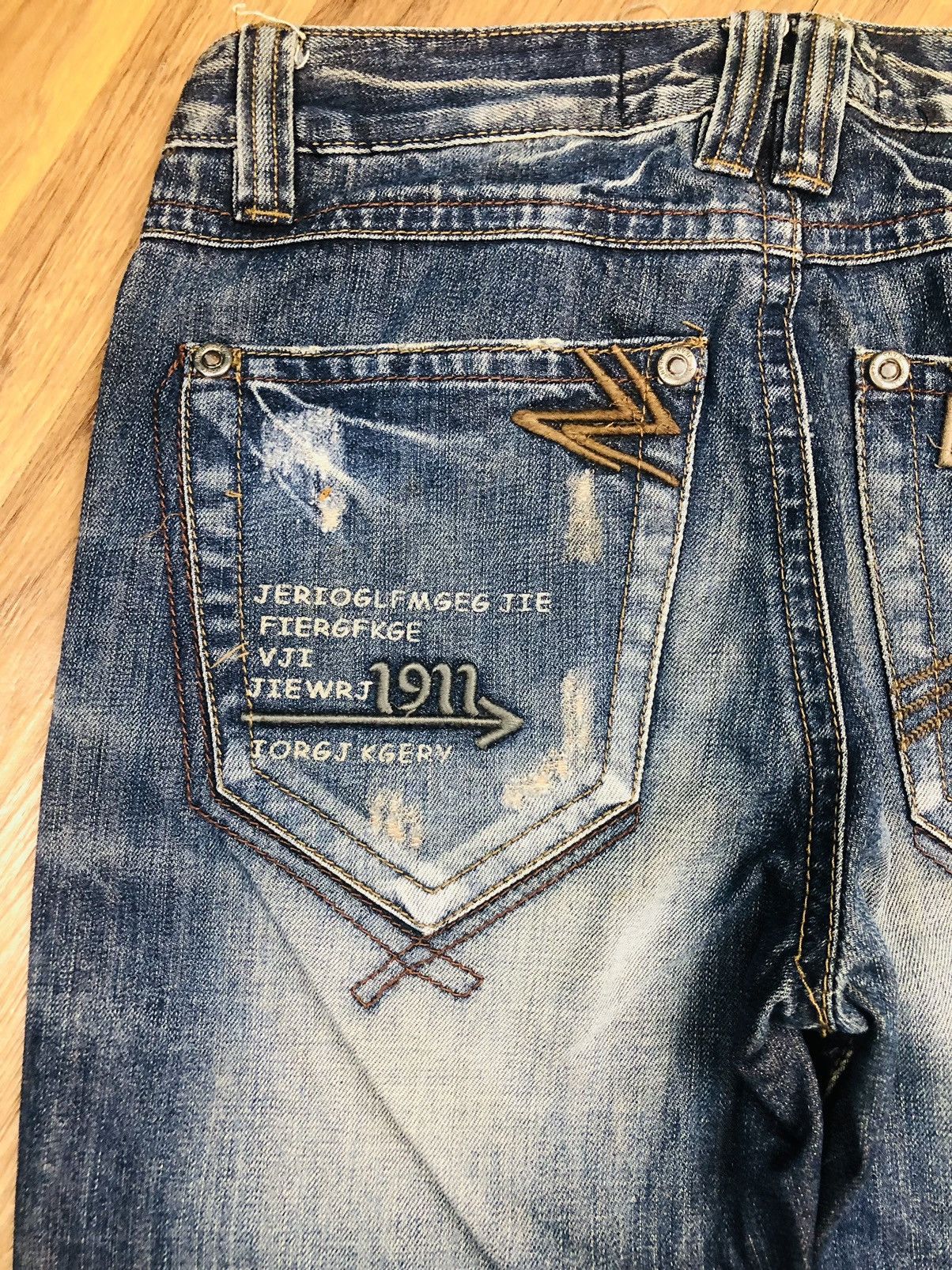 PRANDI Distressed Jeans PDL Denim - Whiskering Wash (38)