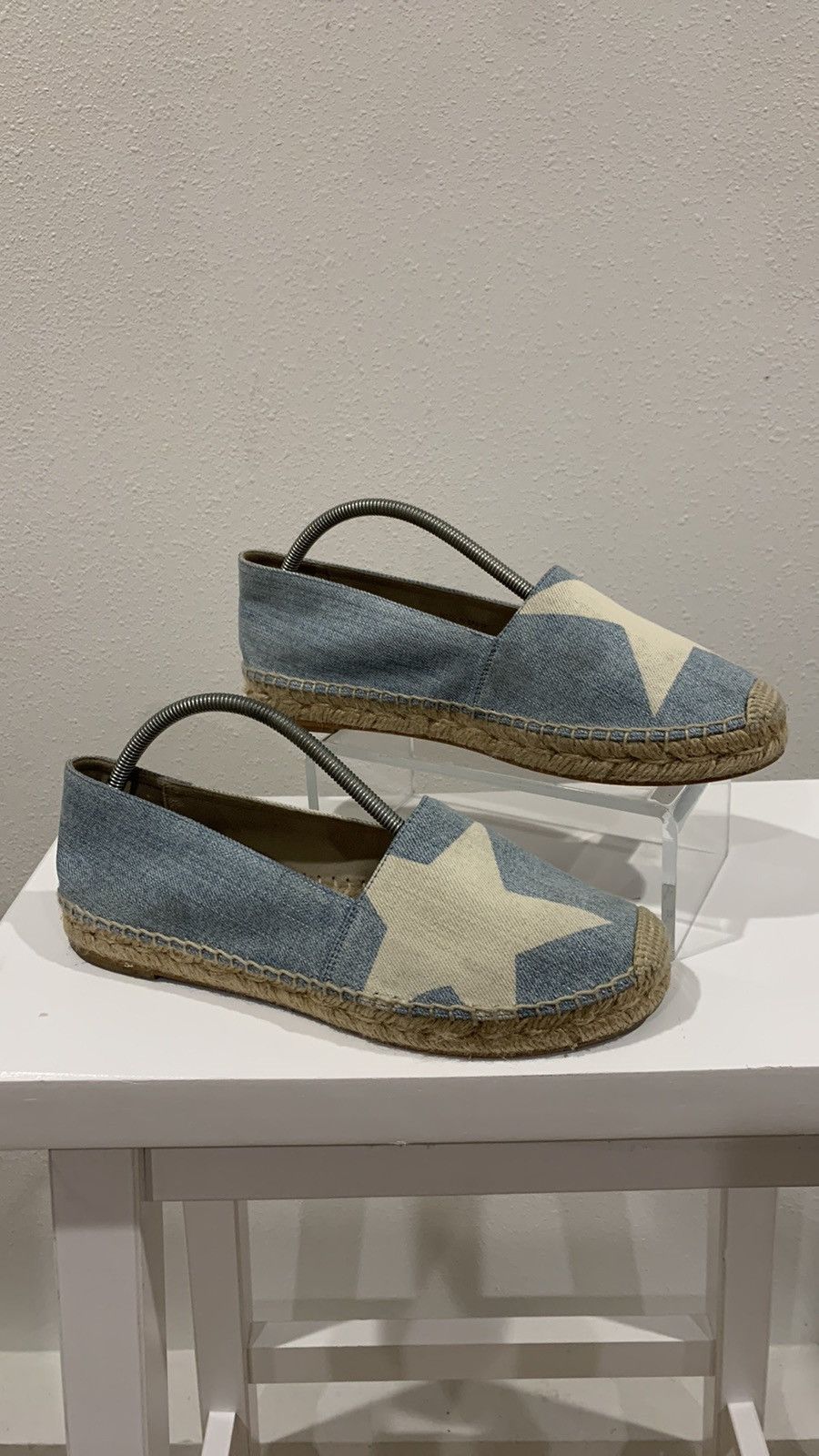 image of Stella Mccartney Denim Espadrilles Stars Shoes in Blue, Women's (Size 7)
