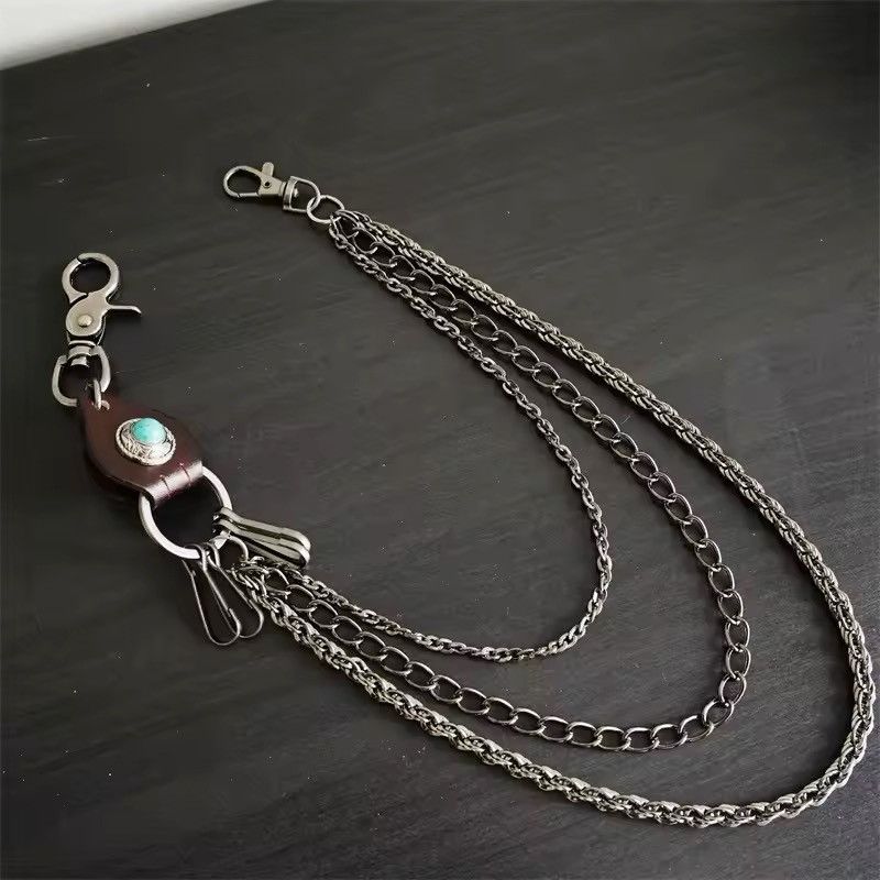 Jean × Vintage Punk Leather Jeans Chain Accessories Size ONE SIZE - 2 Thumbnail