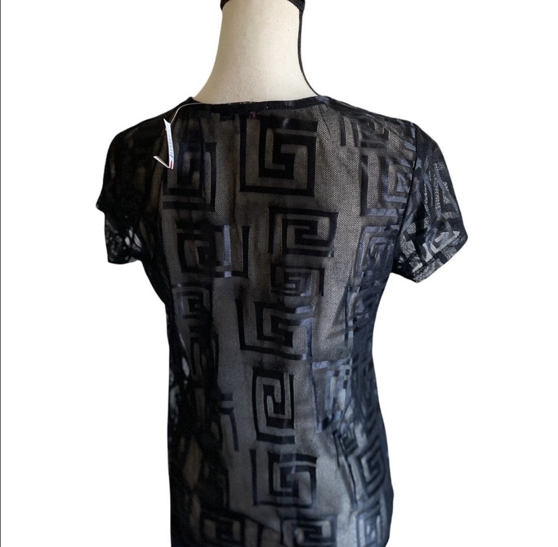 Other BLACK SHEER EMBROIDERED SHORT SLEEVE KNOTTED DUSTER TOP SZ M Size M / US 6-8 / IT 42-44 - 8 Thumbnail