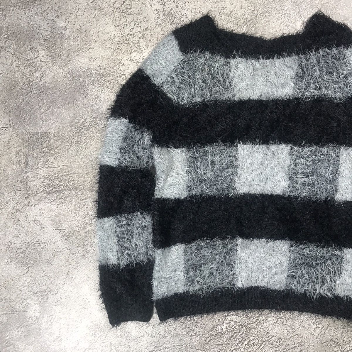 Vintage Vintage 90s Striped Mohair Oversized Sweater Grunge Y2K M Size M / US 6-8 / IT 42-44 - 2 Thumbnail