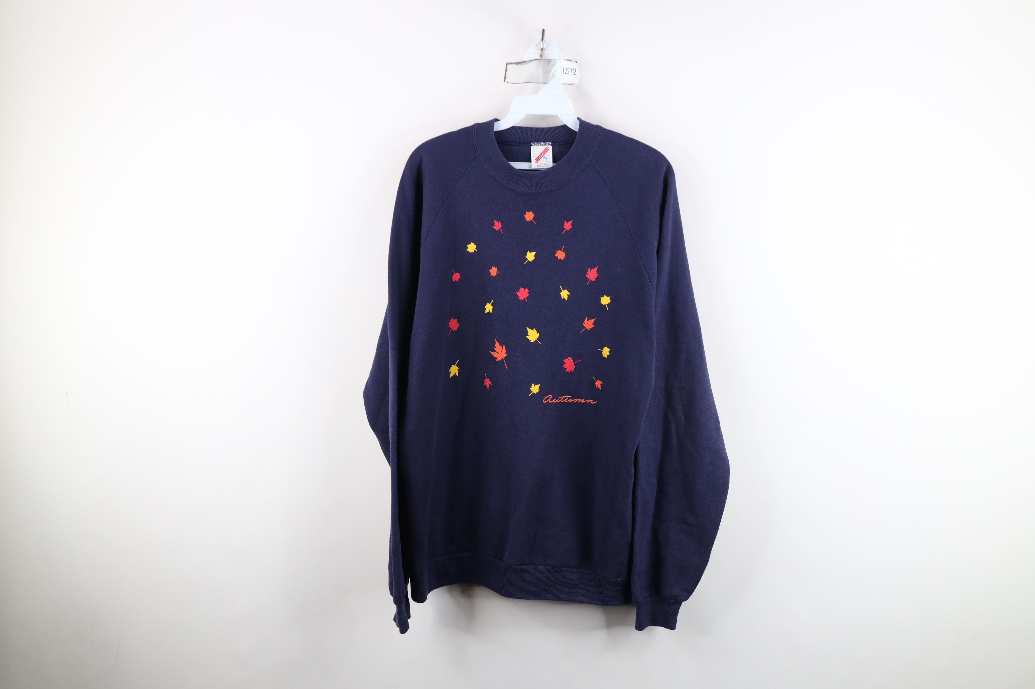 Vintage Vintage 90s Streetwear Autumn Leaf Crewneck Sweatshirt USA Size XL / US 12-14 / IT 48-50 - 1 Thumbnail