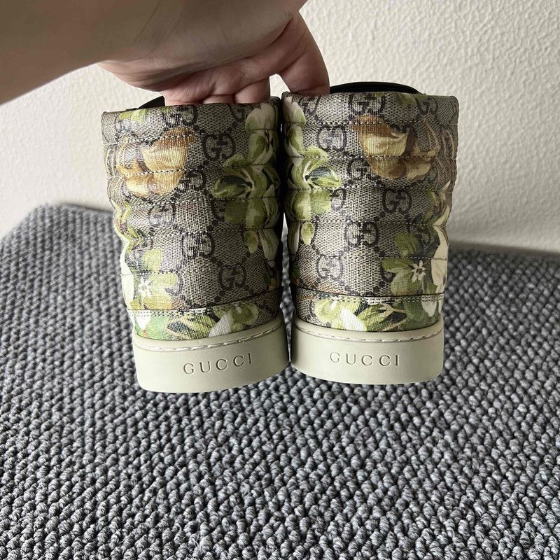 Gucci Gucci Green Floral High-Top Sneakers for Men - Size US 7 / EU 40 - 3 Thumbnail