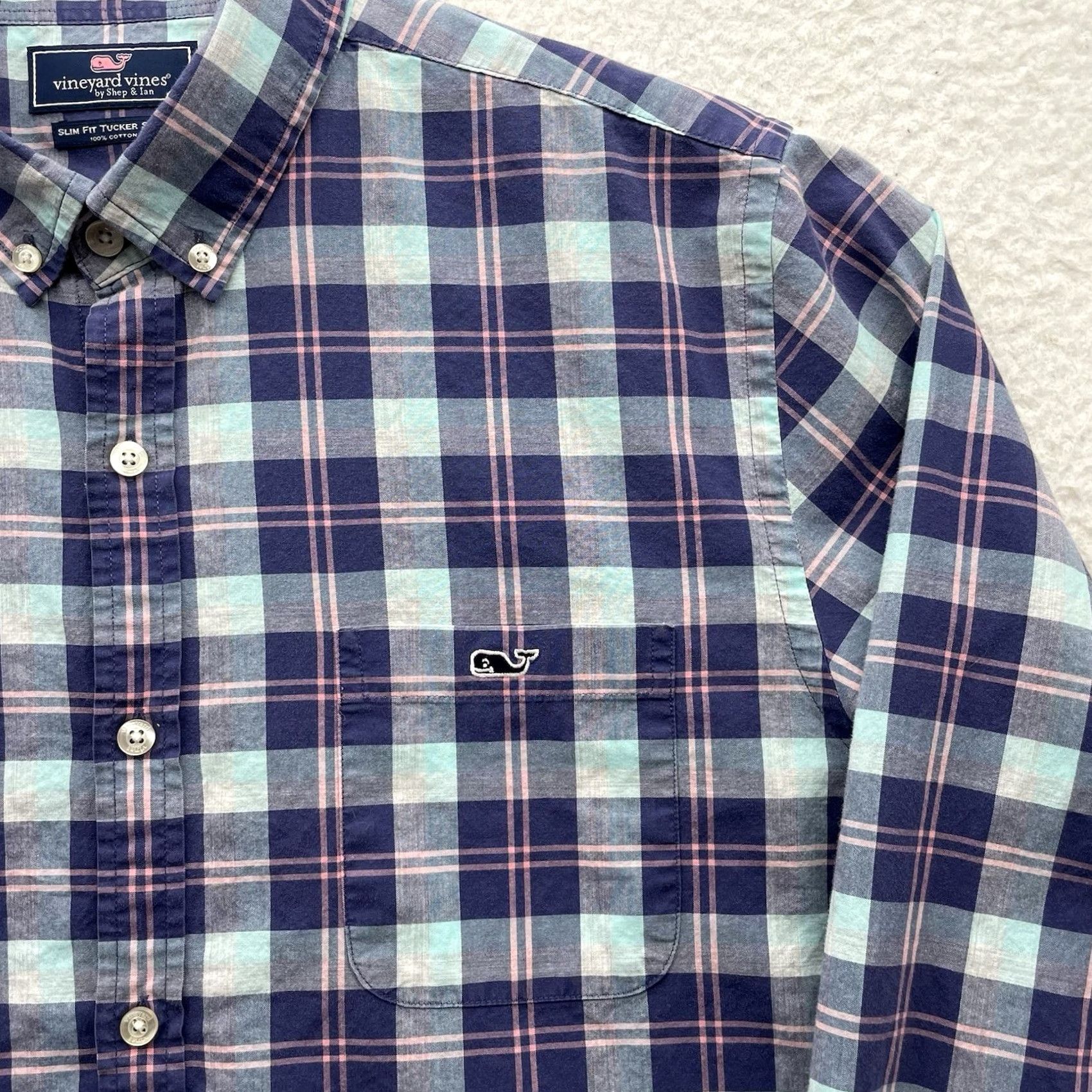 Vineyard Vines Vineyard Vines Tucker Shirt Mens L Slim Plaid Button-Down Casual Preppy Classic Multicolor S/S L? Size US L / EU 52-54 / 3 - 4 Thumbnail