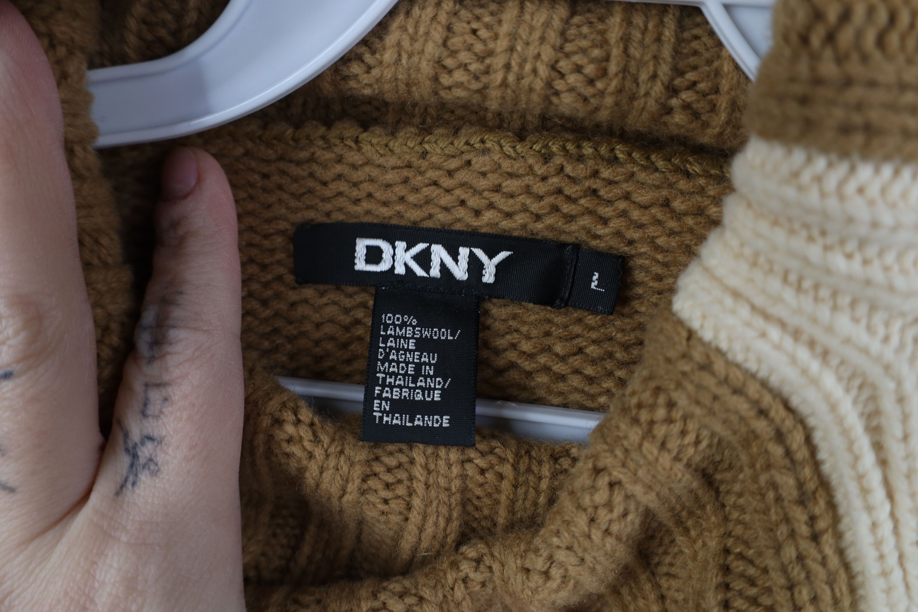 DKNY Vintage 90s Y2K DKNY Cropped Lambswool Turtleneck Sweater Size L / US 10 / IT 46 - 5 Thumbnail