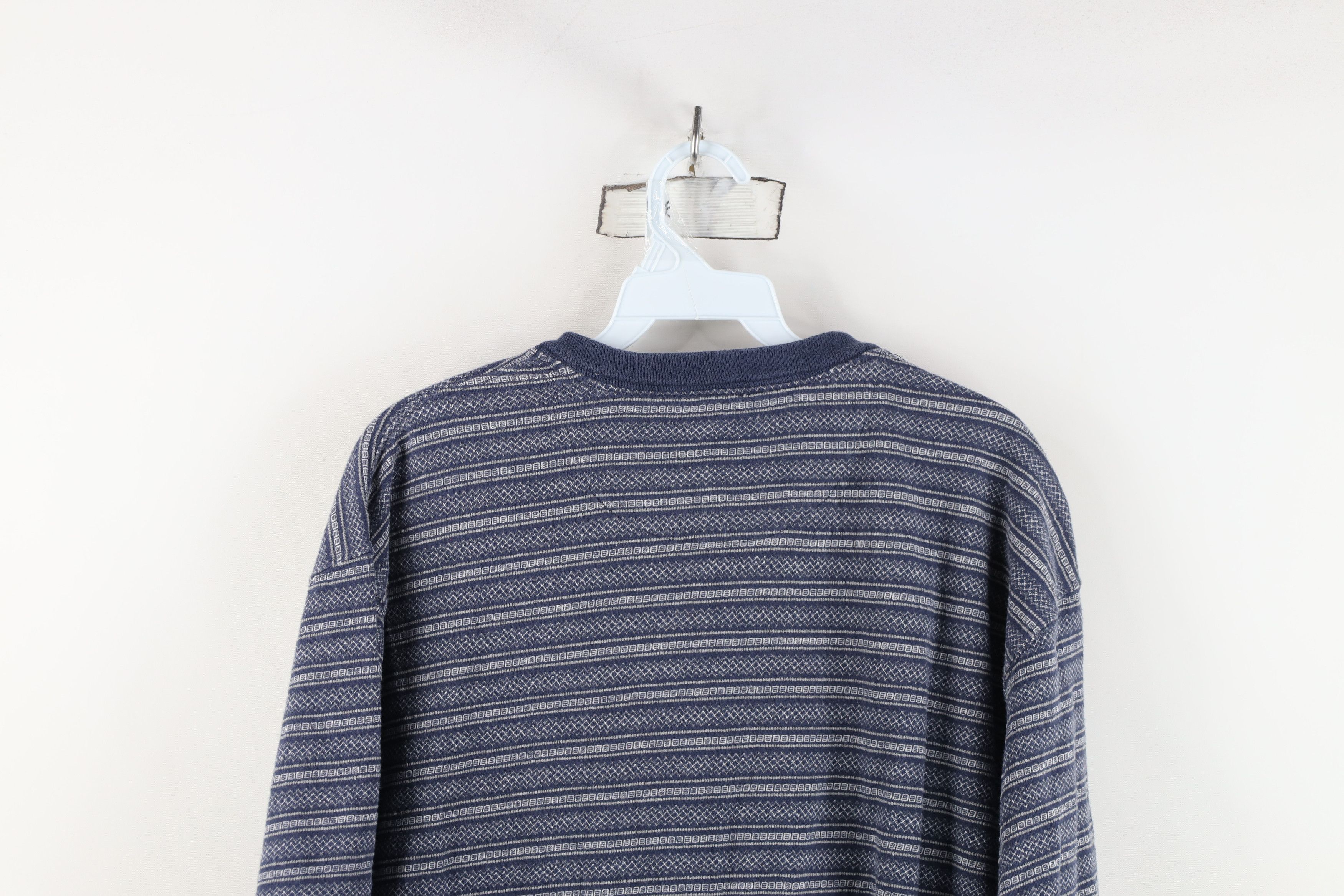 Vintage Vintage 90s Streetwear Striped Knit Henley T-Shirt Size US M / EU 48-50 / 2 - 9 Thumbnail