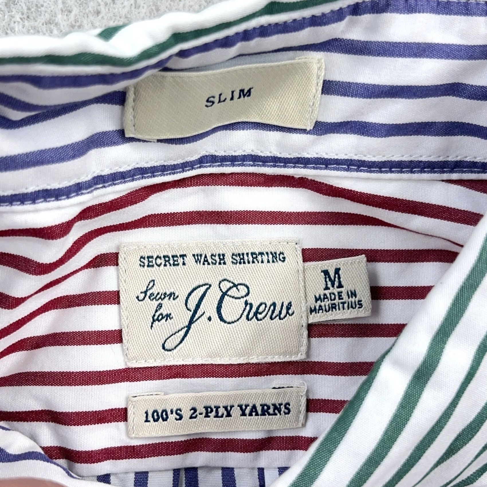 J.Crew J.CREW Shirt Men M Slim Fit Colorblock Button Up Multicolor Striped 2 Ply Poplin Preppy Casual Modern Size US M / EU 48-50 / 2 - 5 Thumbnail