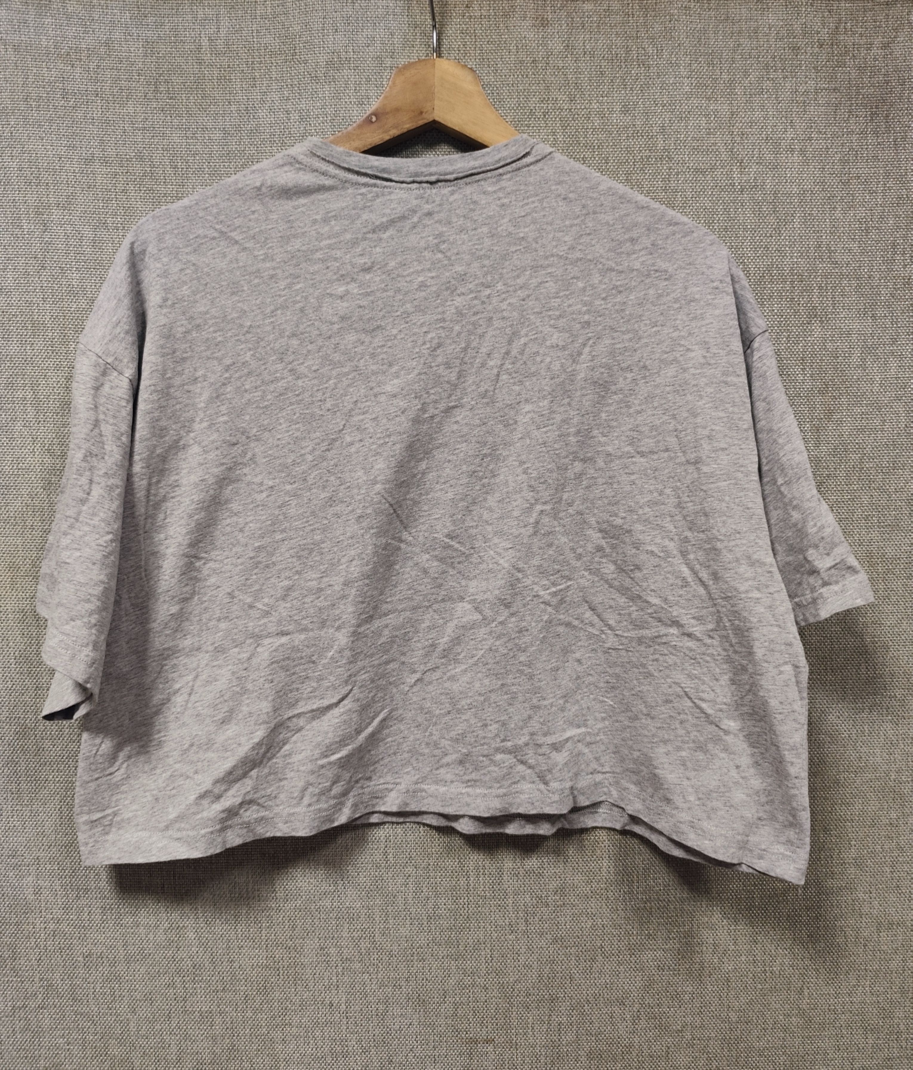 Miu Miu Miu Miu Logo Appliqué Cropped Tee - Heather Grey Size L / US 10 / IT 46 - 2 Thumbnail