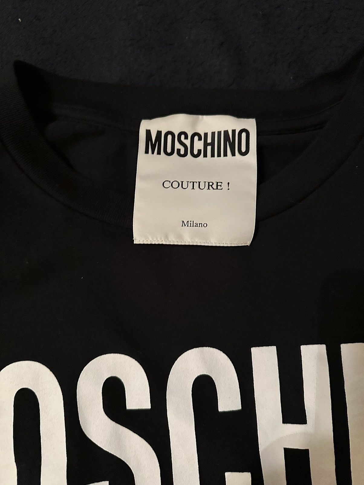 Moschino Moschino Black Men’s T Shirt / White Bold Logo Size US XS / EU 42 / 0 - 8 Thumbnail