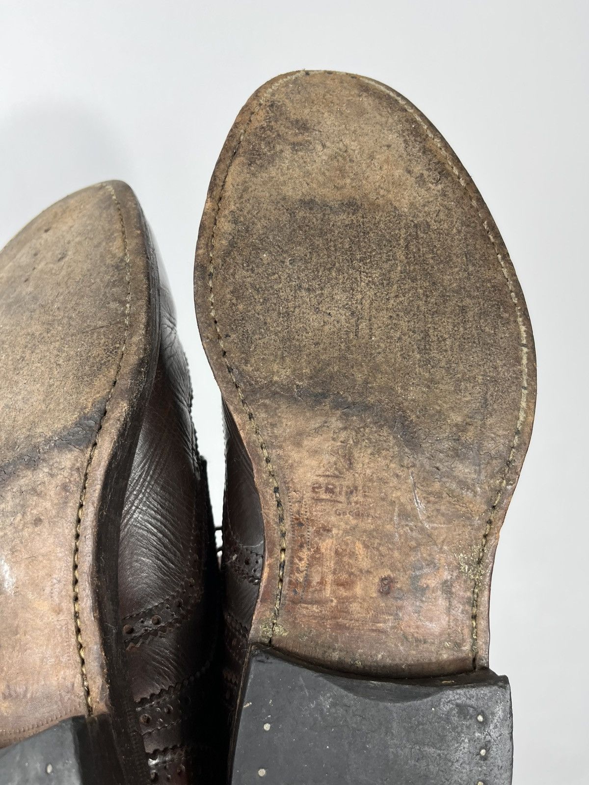 Leather Vintage Brown Leather Brogue Oxford Shoes US 8 Men Size US 8 / EU 41 - 13 Thumbnail