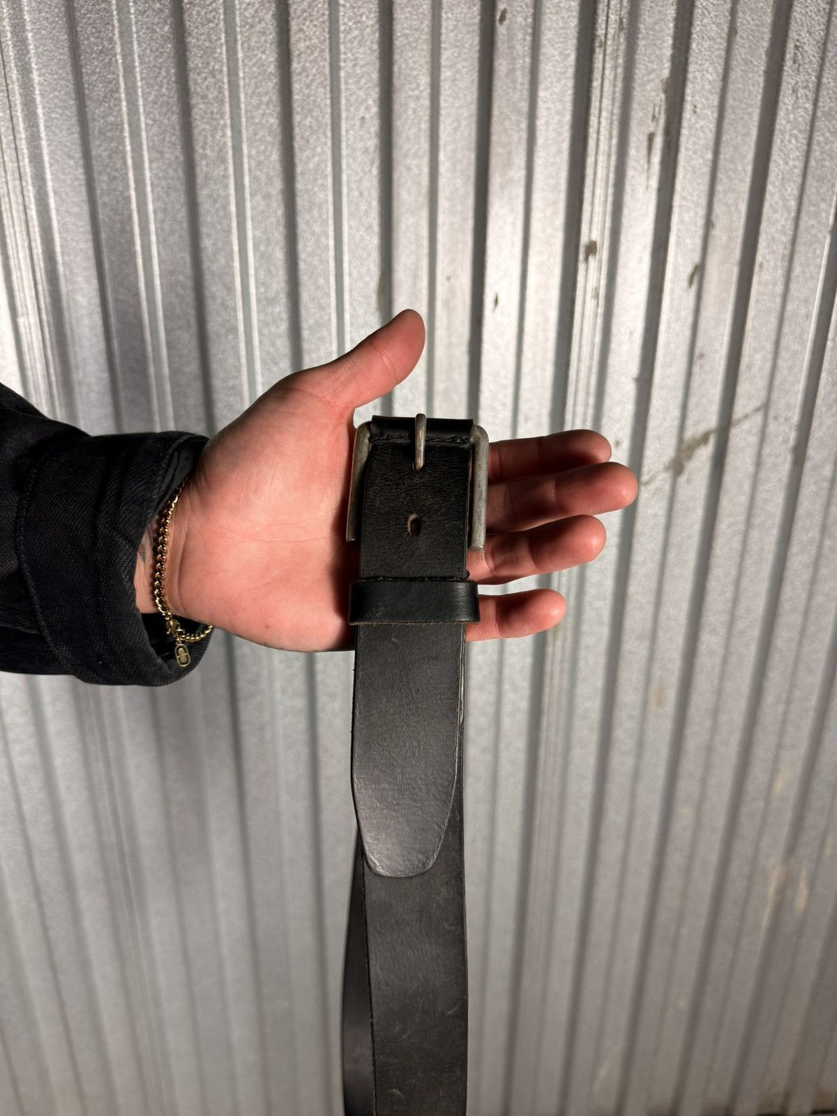 Timberland Vintage Timberland Black Leather Belt Size 36 - 2 Thumbnail