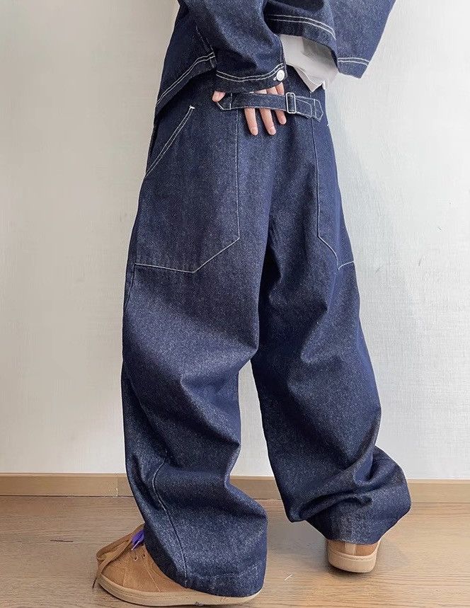 Japanese Brand × Vintage Cleanfit retro big pocket pleated baggy denim jeans Size US 32 / EU 48 - 7 Thumbnail