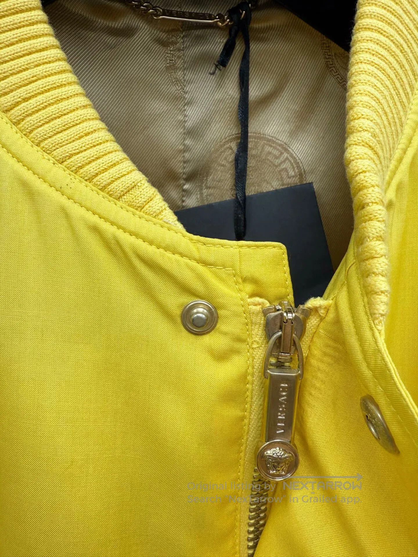 Versace versace silk outerwear jacket in yellow. Size US L / EU 52-54 / 3 - 4 Thumbnail
