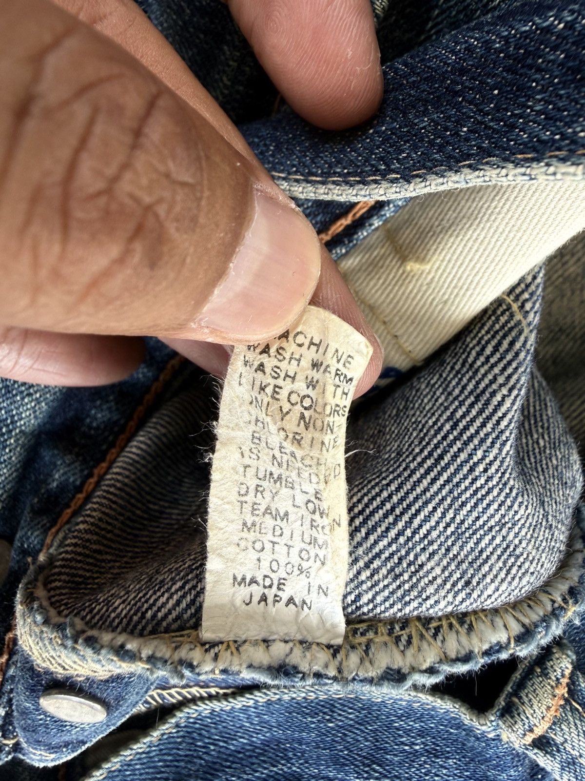 Full Count & Co. Vintage Fullcount 0105 Distressed Jeans Selvedge Denim Size US 30 / EU 46 - 22 Thumbnail