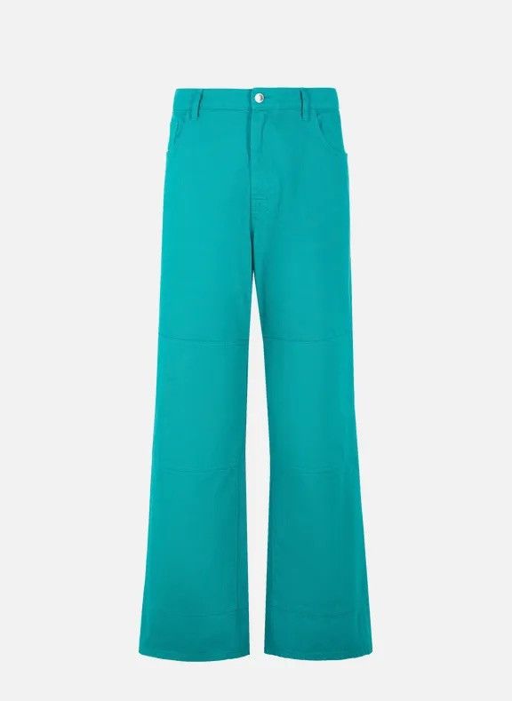 image of Raf Simons Denim Workwear Pants With Kneepatches in Petrol, Men's (Size 32)