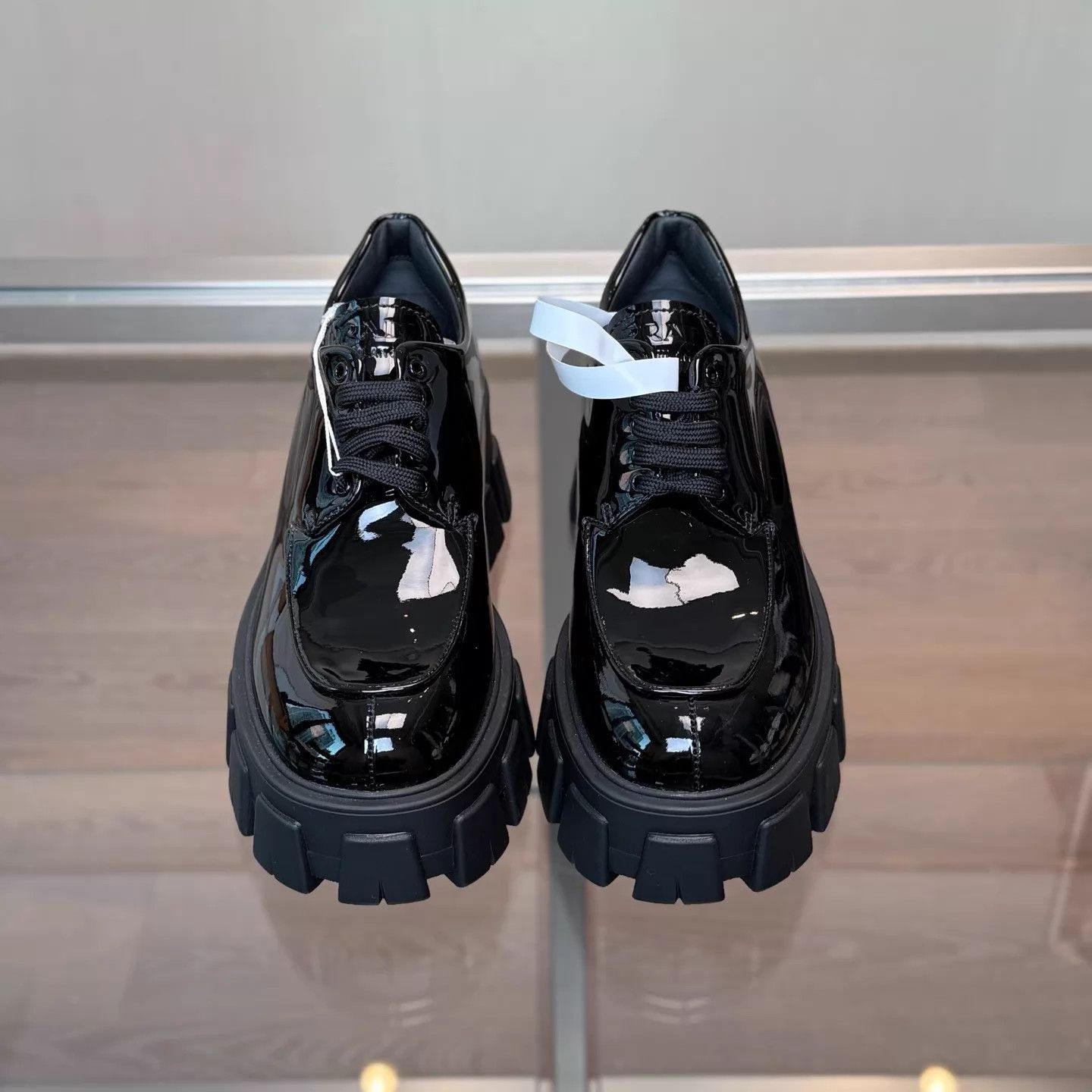Prada Prada Monolith Patent Platform Loafer 36.5 Unworn Size US 6 / IT 36 - 2 Thumbnail