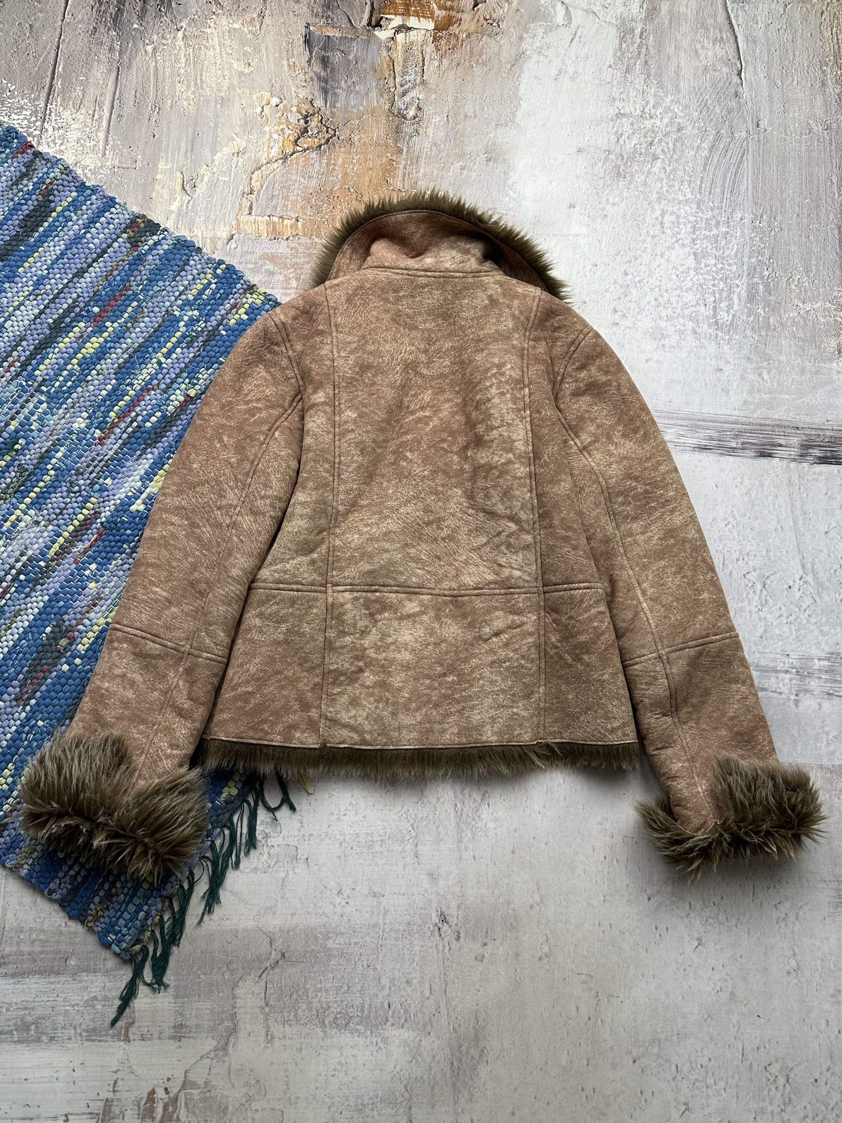 Japanese Brand Vintage Faded Faux Sheepskin Coat D15A509(572) Size M / US 6-8 / IT 42-44 - 5 Thumbnail