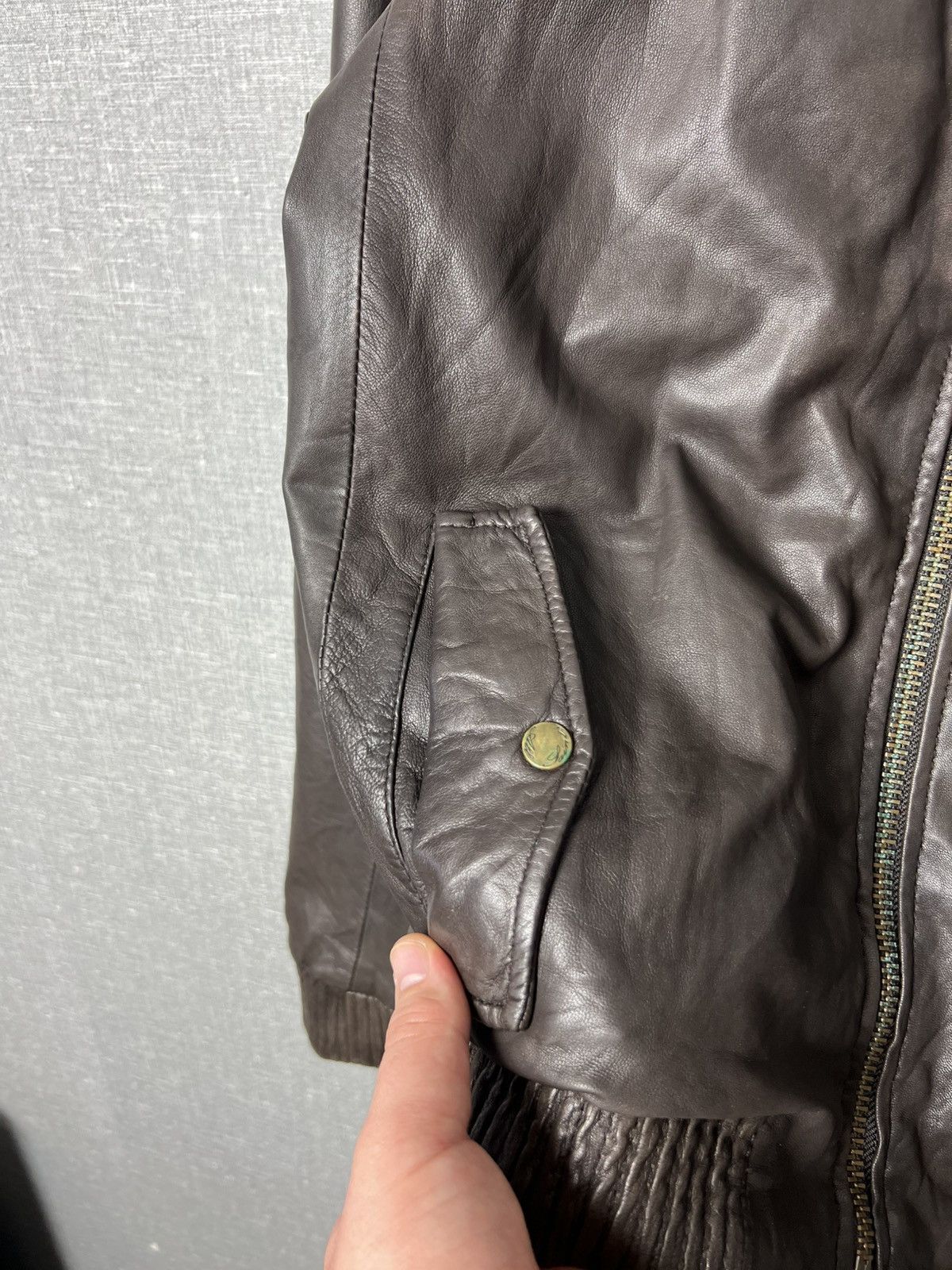 Allsaints Vintage AllSaints Leather Brown Bomber Jacket Men’s Size M Size US M / EU 48-50 / 2 - 7 Thumbnail
