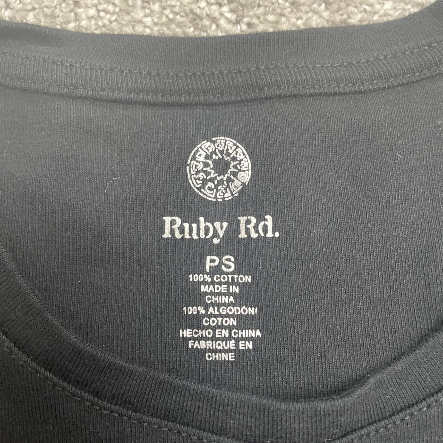 Vintage Ruby Rd. Basic T-Shirt Womens PS Black Round Neck Short Sleeve 100% Cotton Tee Size S / US 4 / IT 40 - 3 Thumbnail
