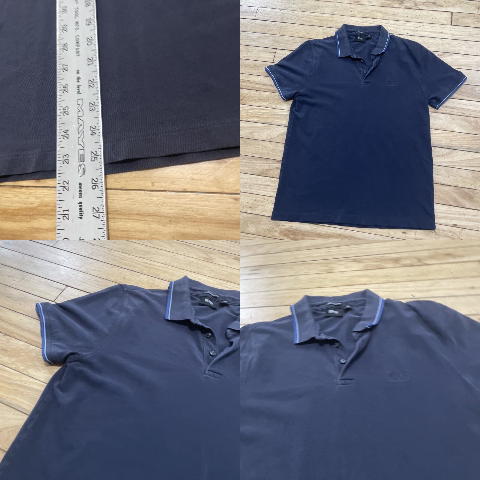 Hugo Boss HUGO BOSS Polo Shirt Men S Black Dark Blue Regular Long Staple Cotton Golf Exec Shirt Mens Polo Black Size US S / EU 44-46 / 1 - 8 Thumbnail