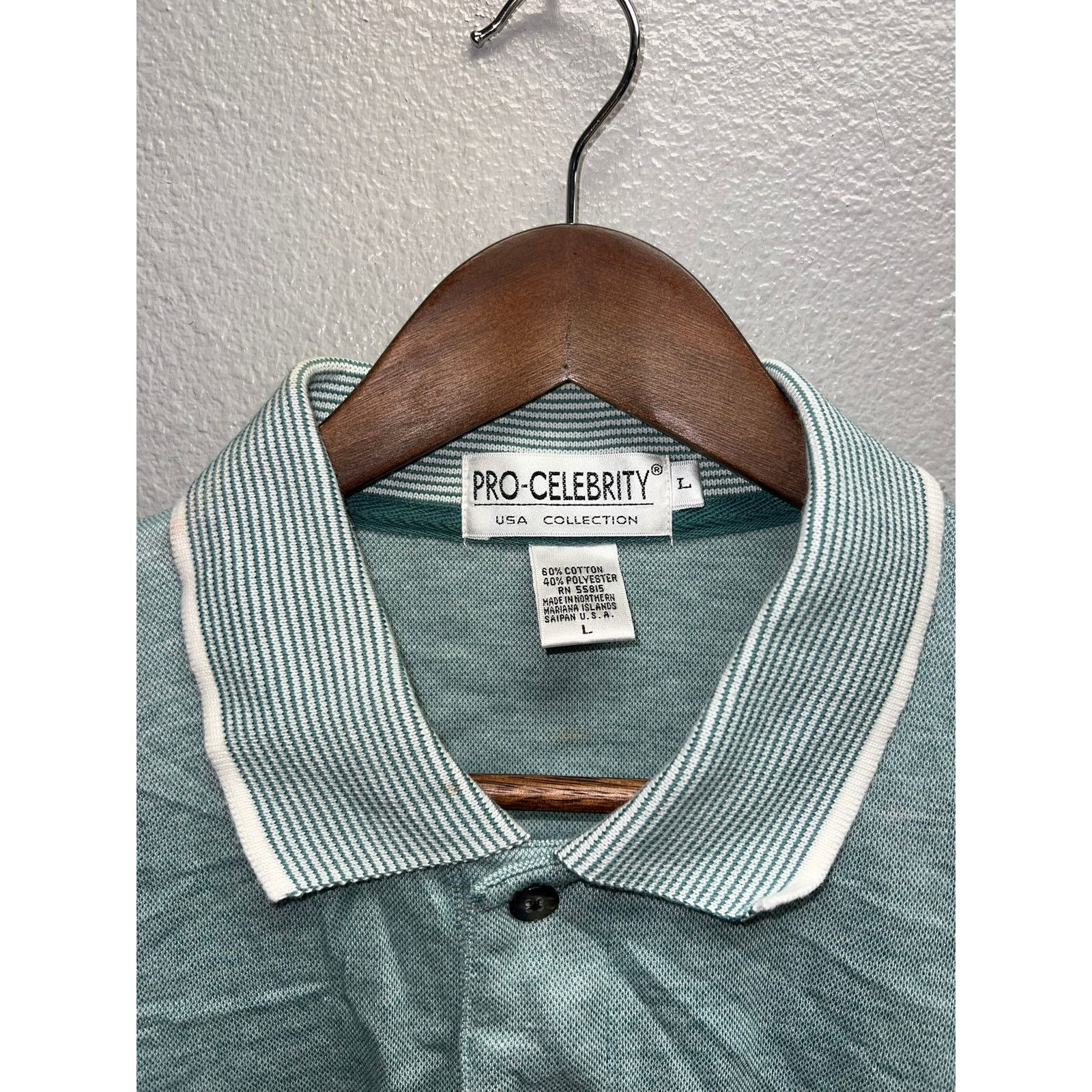 Vintage Vintage Pro Celebrity Polo Shirt USA Green Golf Large VTG L Size US L / EU 52-54 / 3 - 6 Thumbnail
