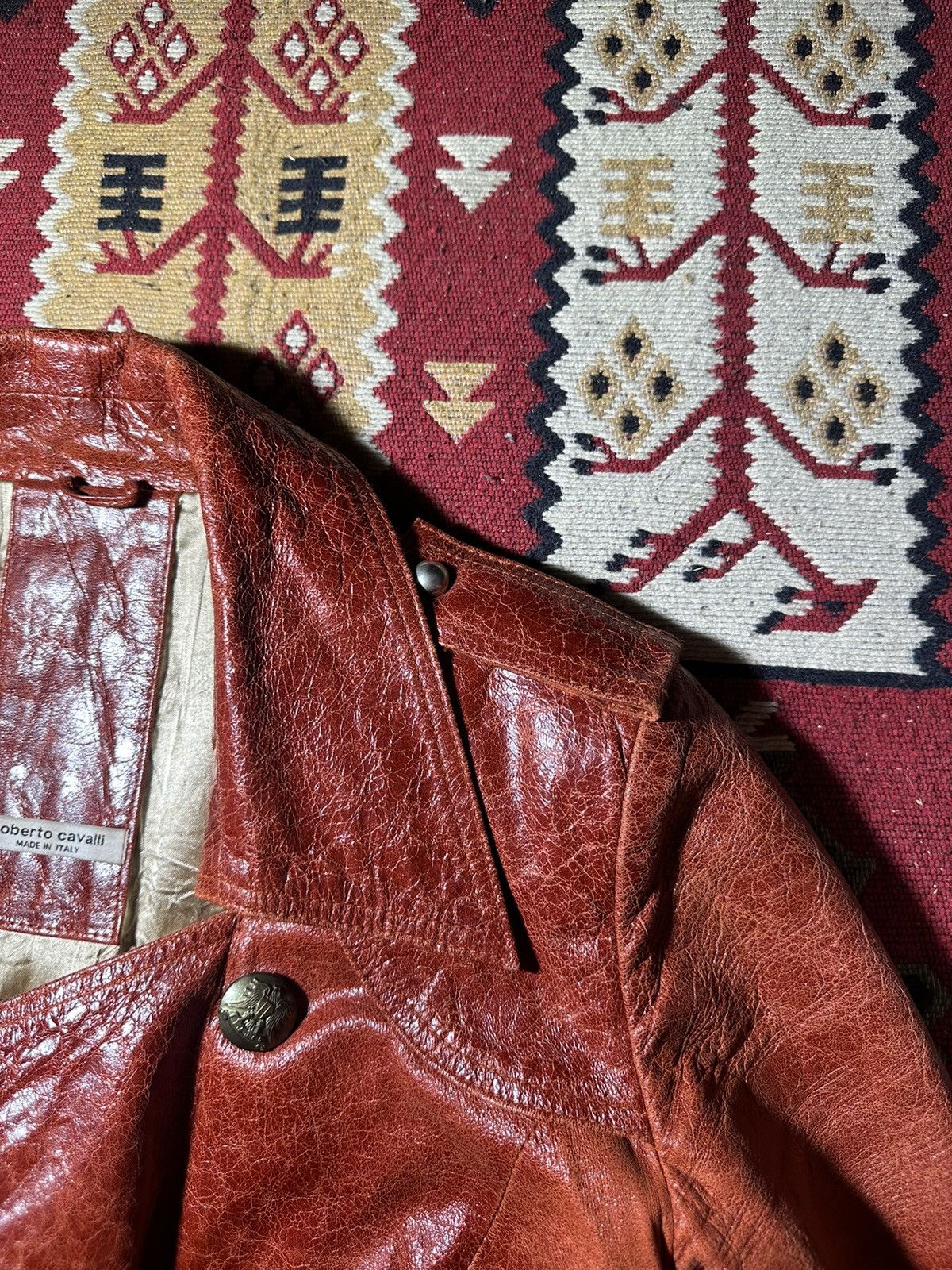 Roberto Cavalli Very Rare 1988-1990 Roberto Cavalli Lamb Leather Jacket Size S / US 4 / IT 40 - 12 Thumbnail