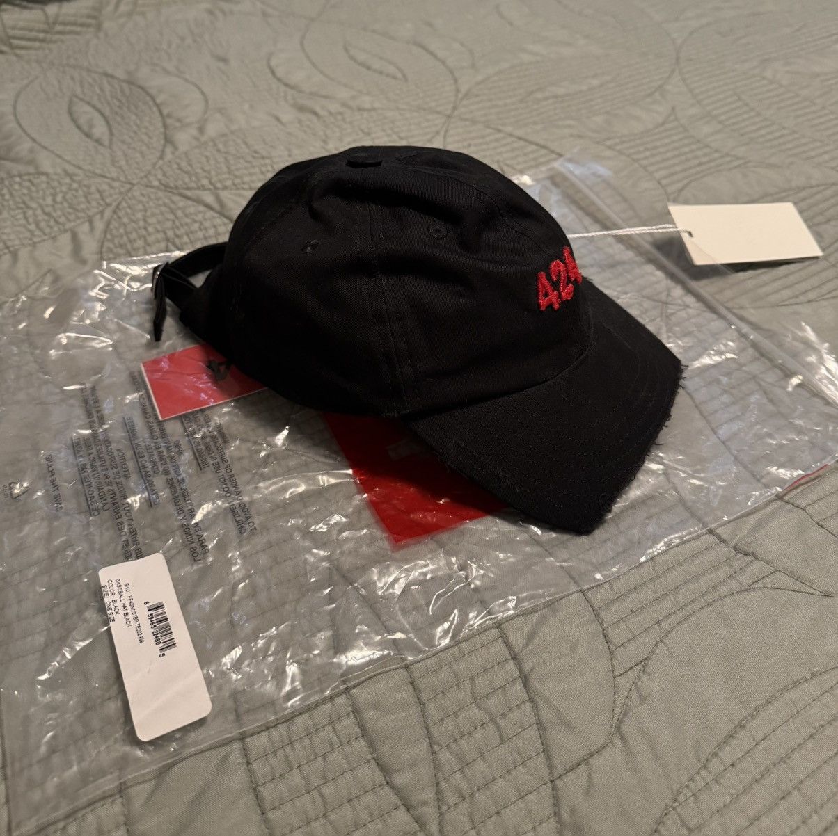 424 424 DISTRESSED BASEBALL CAP IN BLACK WASH Size ONE SIZE - 2 Thumbnail