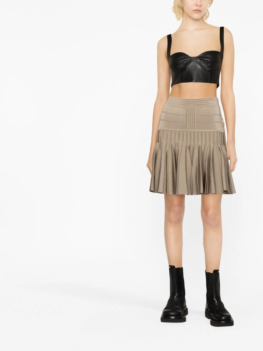 Balmain o1y0625 Mini Skirt in Light Brown Size 27" / US 4 / IT 40 - 2 Thumbnail