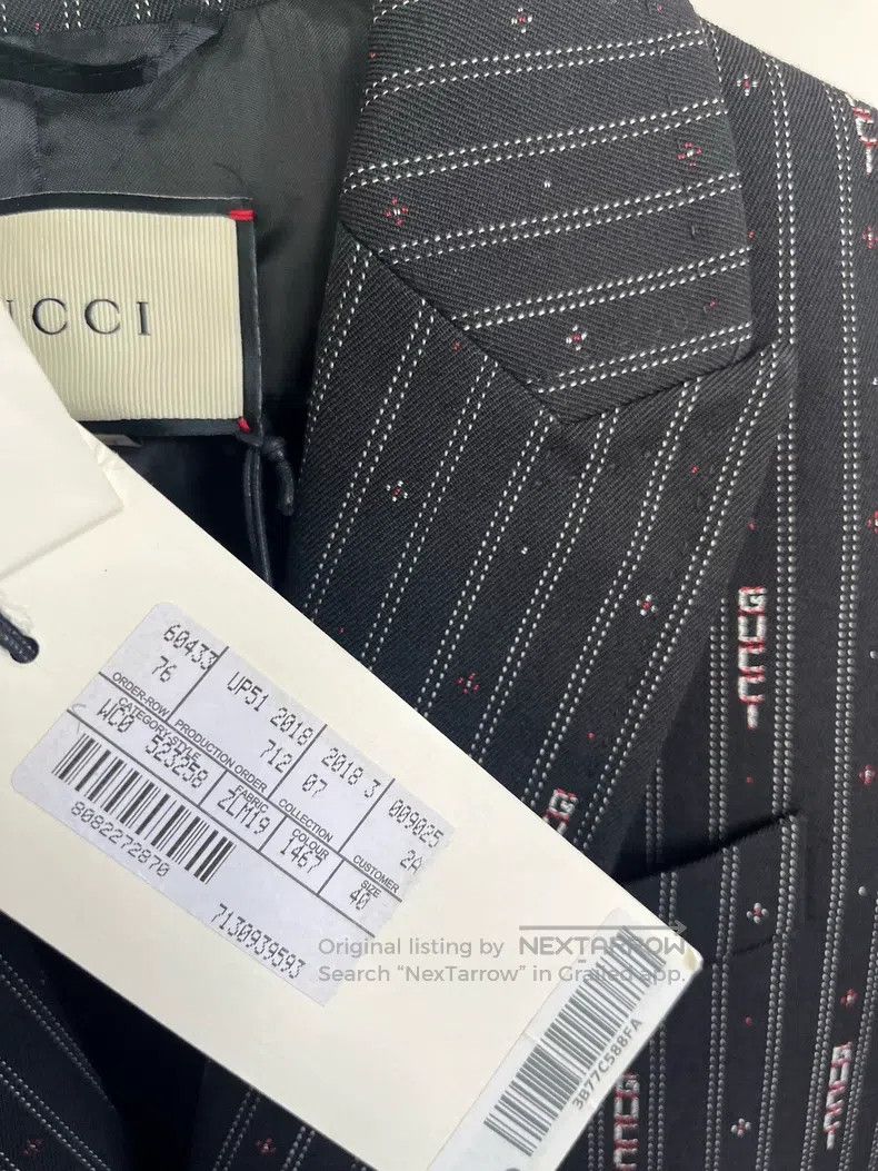 Gucci Gucci Black bullet screen logo waist slim suit windbreaker Size S / US 4 / IT 40 - 3 Thumbnail