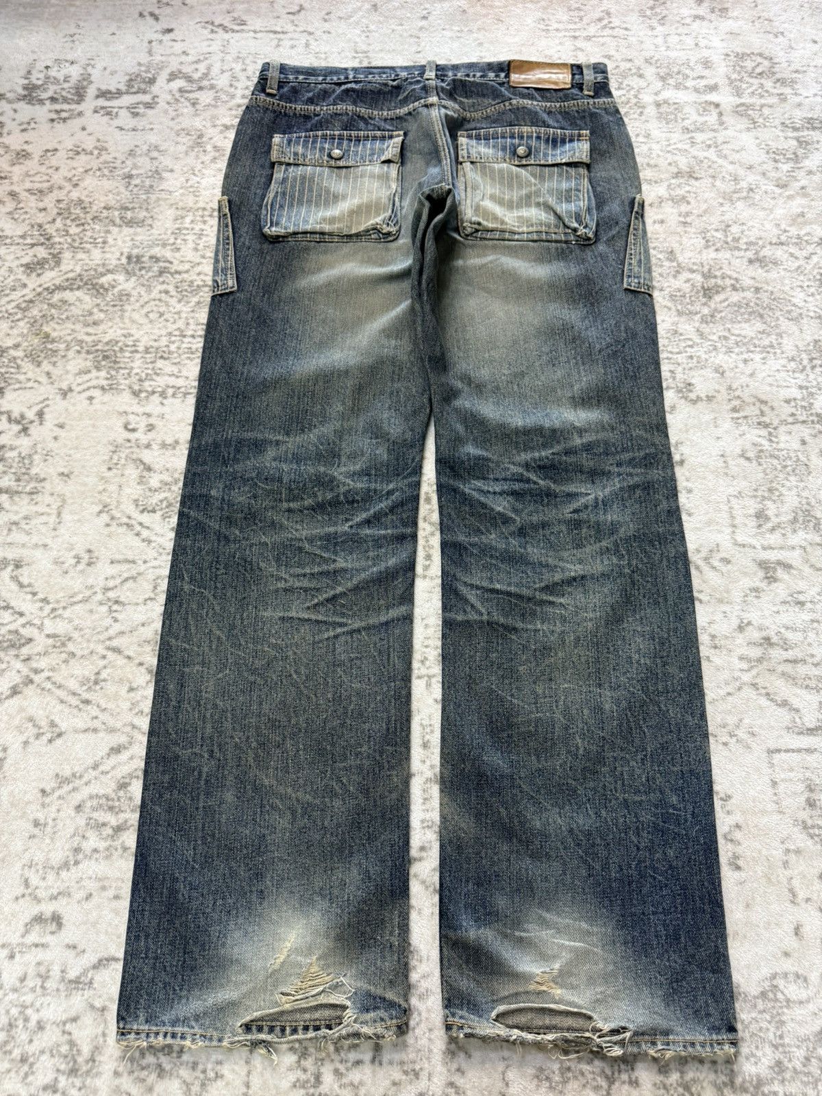 Kapital 2000s Antgauge Japan Reconstructed Pinstripe Panel Denim Size US 33 - 2 Thumbnail