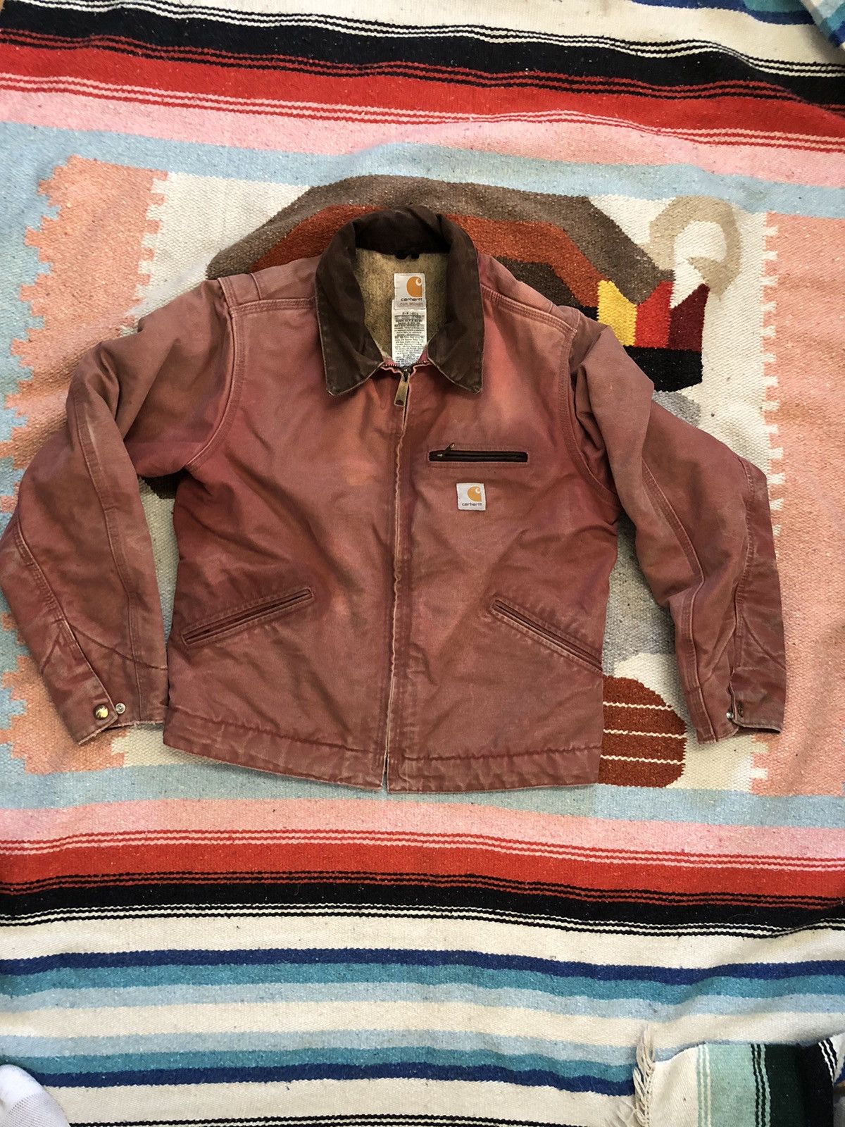 Carhartt Detroit Jacket USA Vintage Salmon Rose Pink WJ097
