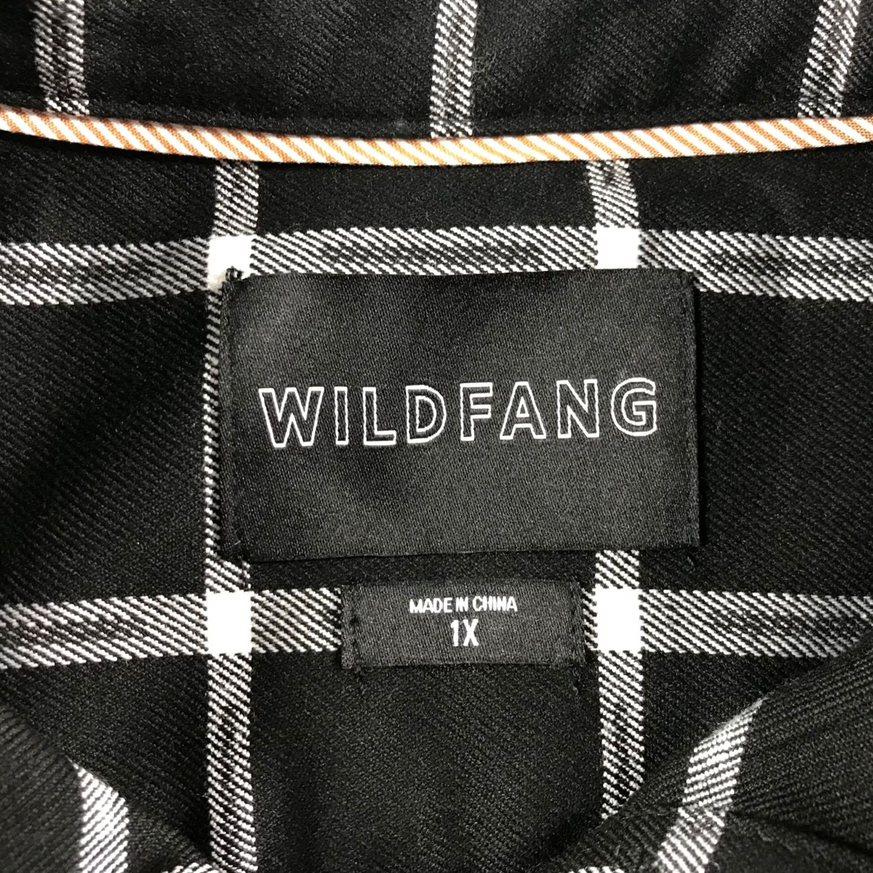 Wildfang Wildfang Black White Plaid Cropped Button Up Shirt Long Sleeve 1X Size XL / US 12-14 / IT 48-50 - 4 Thumbnail