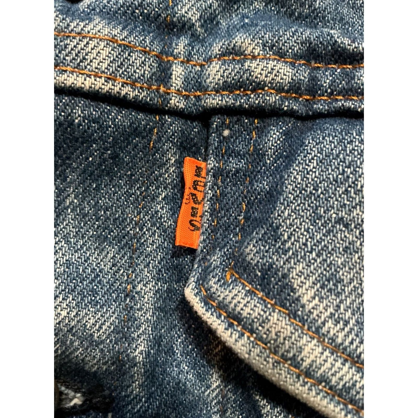 Levi's VINTAGE Levi's Orange Tab Denim Trucker Jean Jacket L Made In USA 1980s Size Large Mens Womens Boys Girls? Size US 33 - 4 Thumbnail