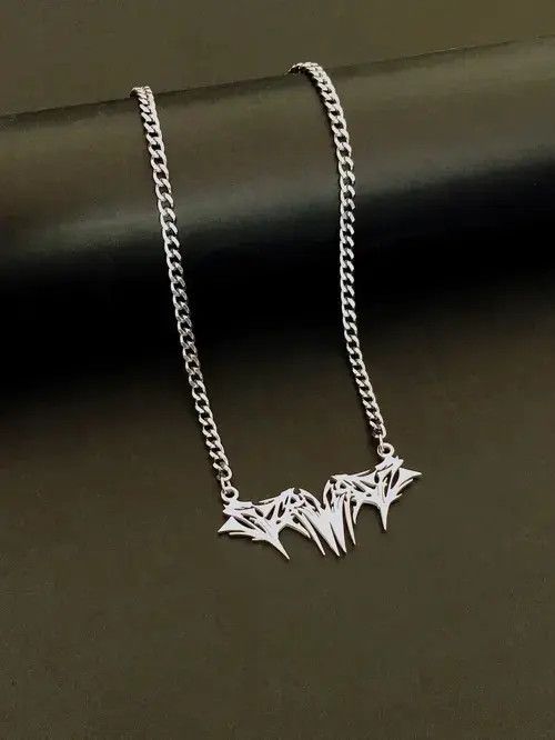 Jewelry × Vintage Retro Punk Necklace Chain Minimal Stainless Steel Size ONE SIZE - 1 Thumbnail