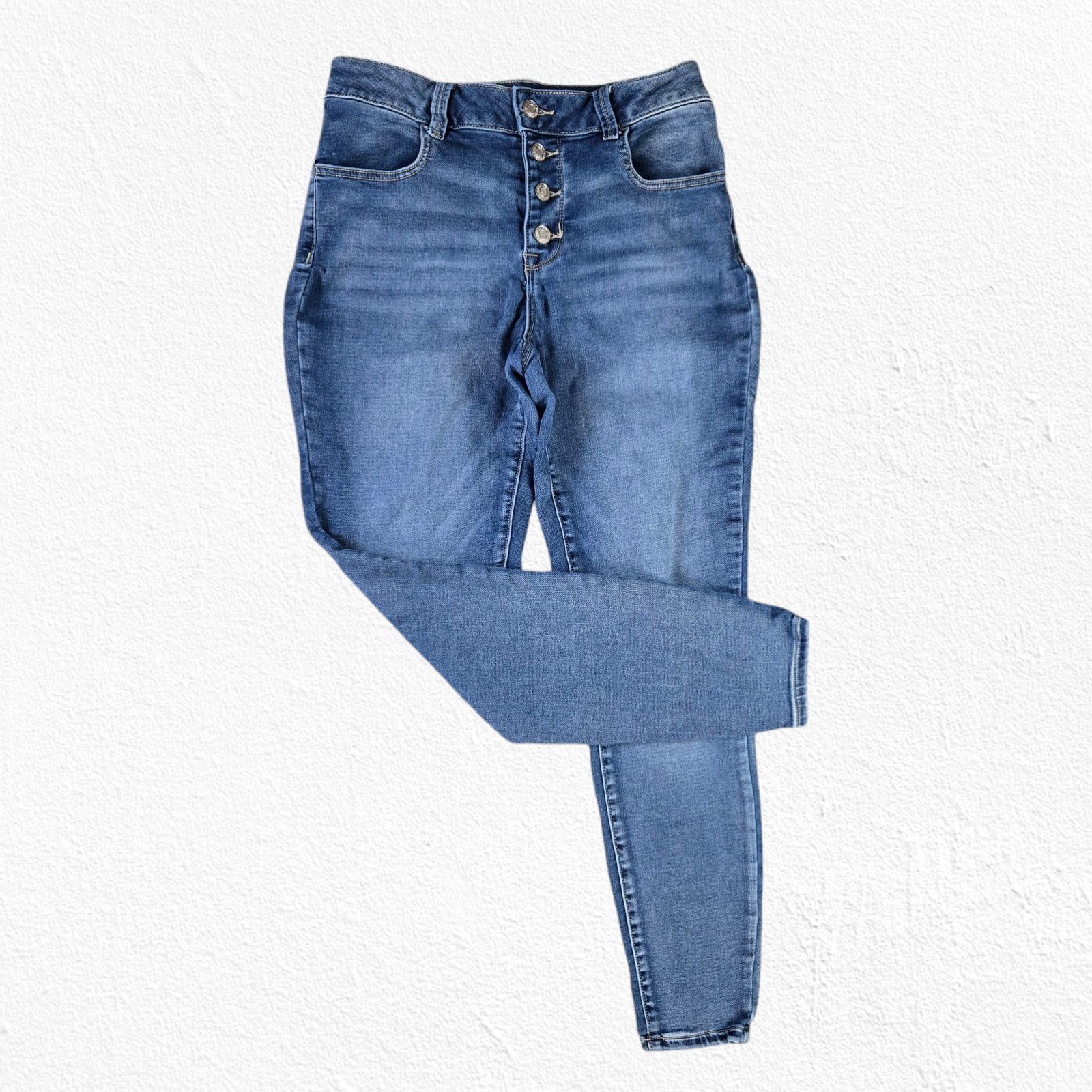 Other Medium Wash Button Fly High Rise Skinny Jeans Size 8 Short Size 30" / US 8 / IT 44 - 9 Thumbnail