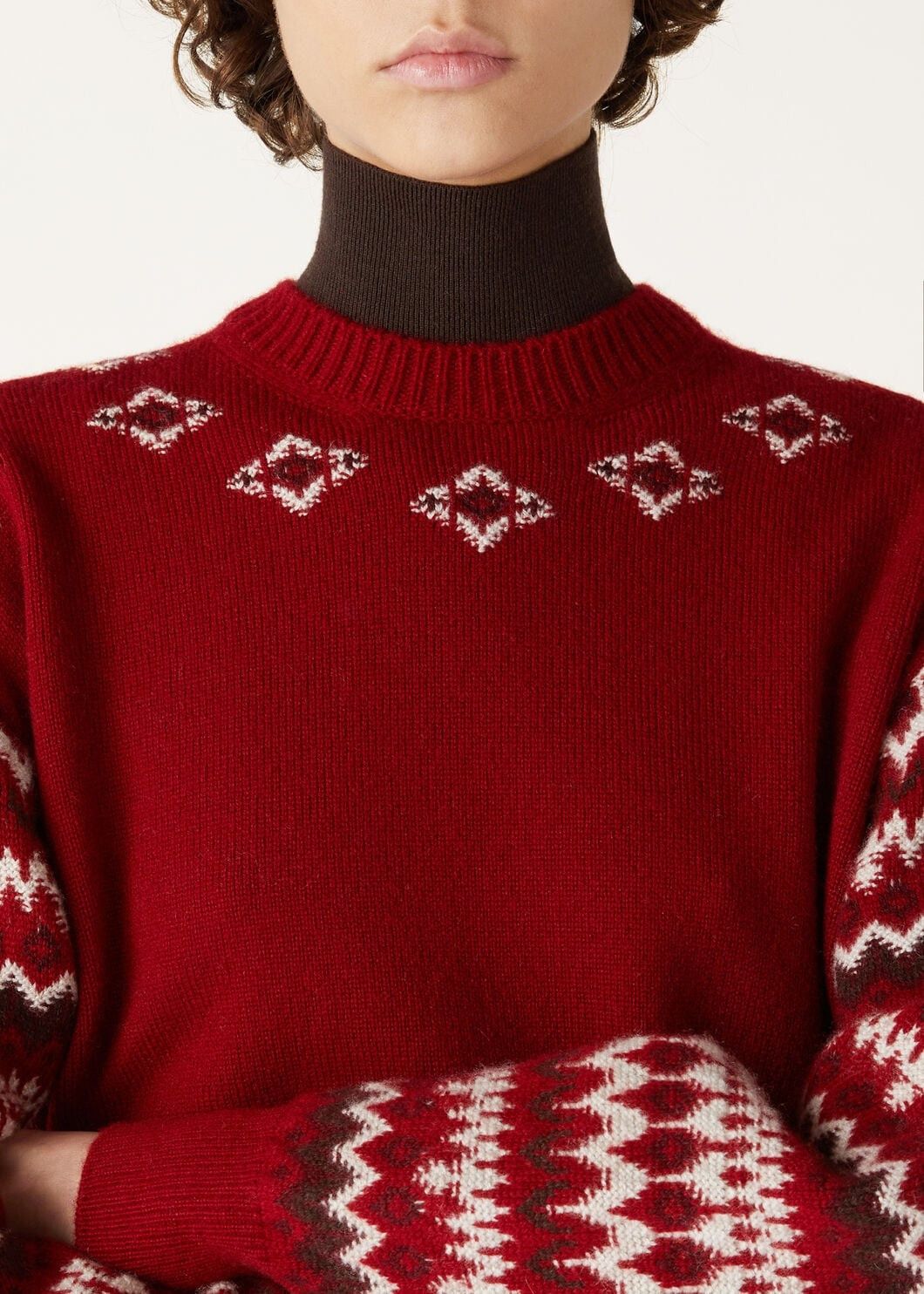 Loro Piana o1w1db10825 FAO5140 Alpe Pile Crewneck Sweater in Red Size L / US 10 / IT 46 - 3 Thumbnail