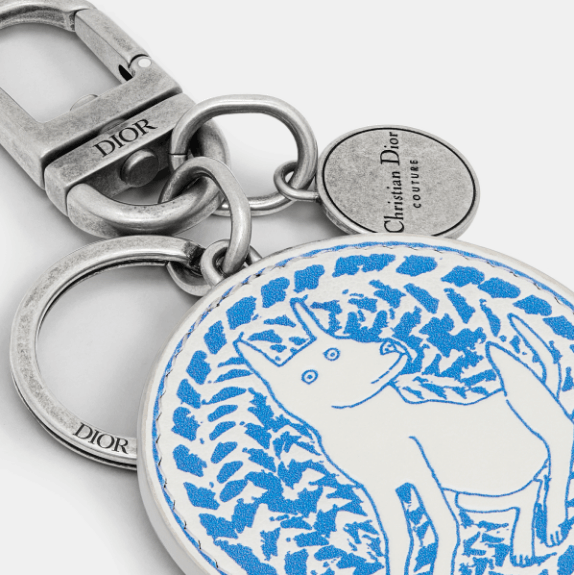 Dior o1w1db10426 2ESKH5 Size : OS / Nel Key Ring in White/Blue Size ONE SIZE - 3 Thumbnail