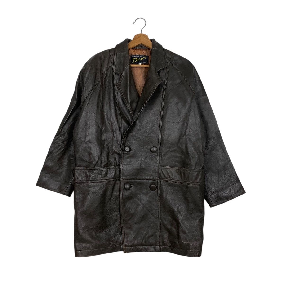 Leather Vintage leather overcoat double breasted Size US M / EU 48-50 / 2 - 1 Thumbnail