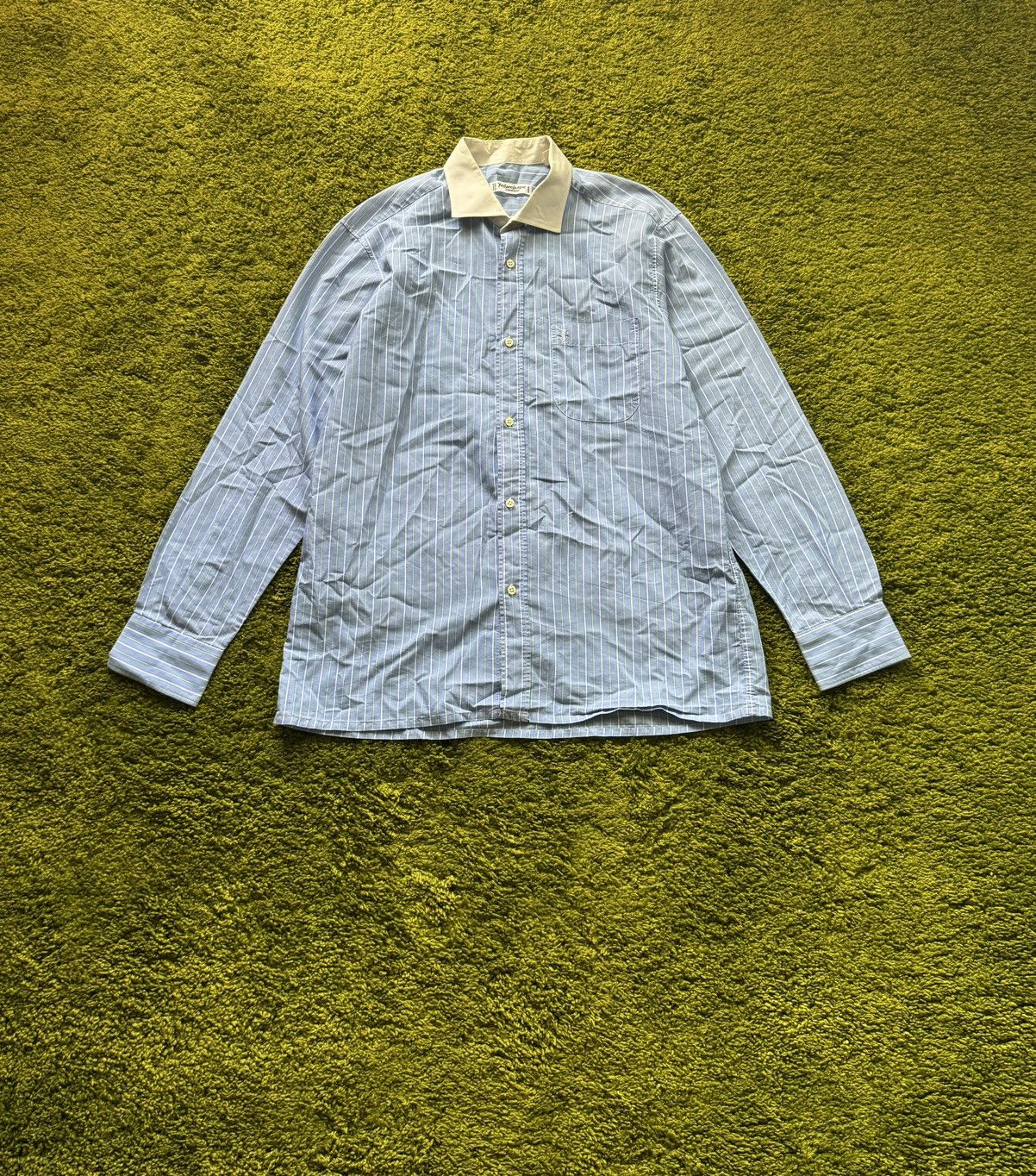 Designer × Vintage × Yves Saint Laurent Yves Saint Laurent YSL 90s vintage striped buttons up shirt Size US L / EU 52-54 / 3 - 9 Thumbnail