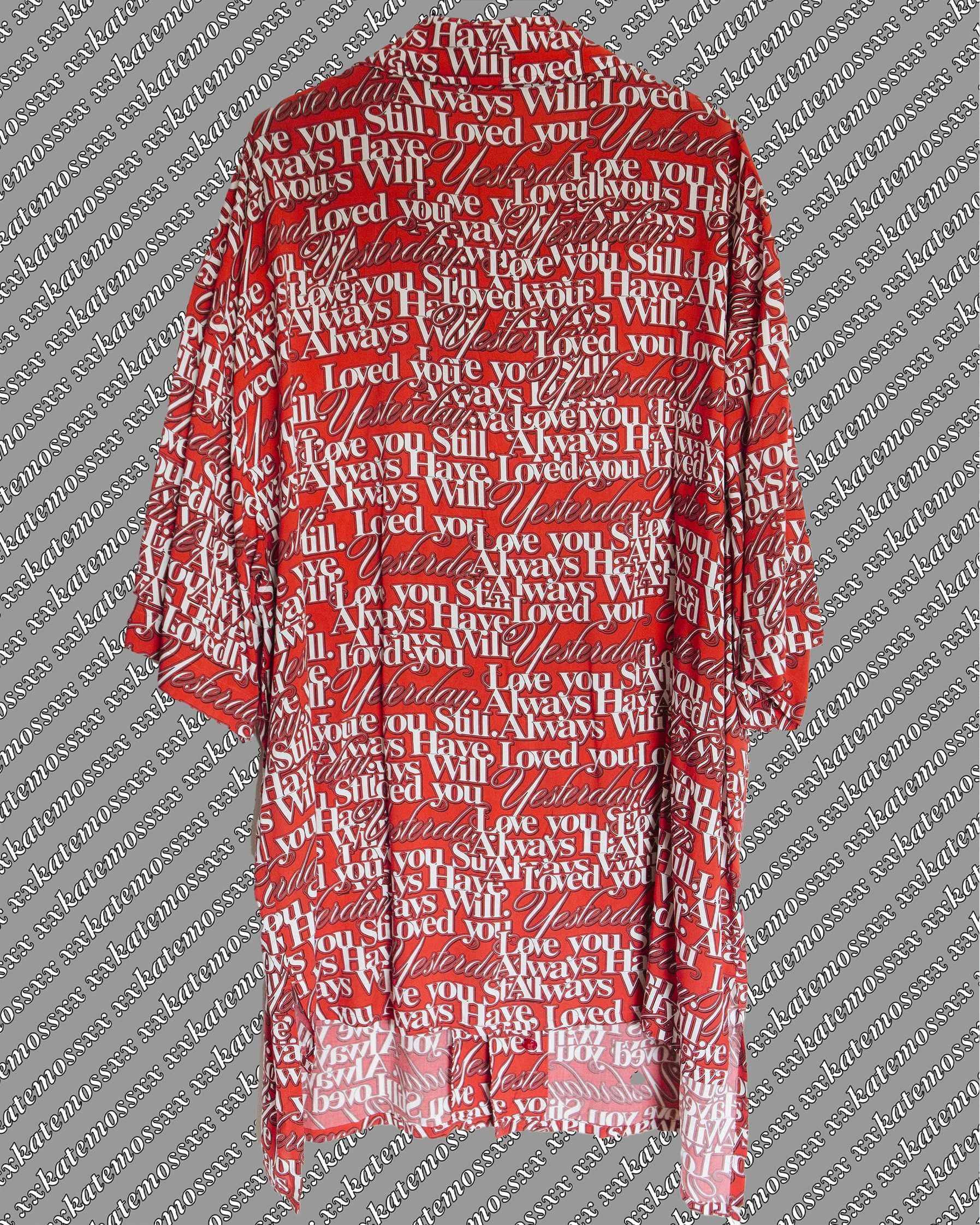 Balenciaga Balenciaga SS2019 Runway Poem-print Oversized Shirt in Red Size US XXS / EU 40 - 6 Thumbnail