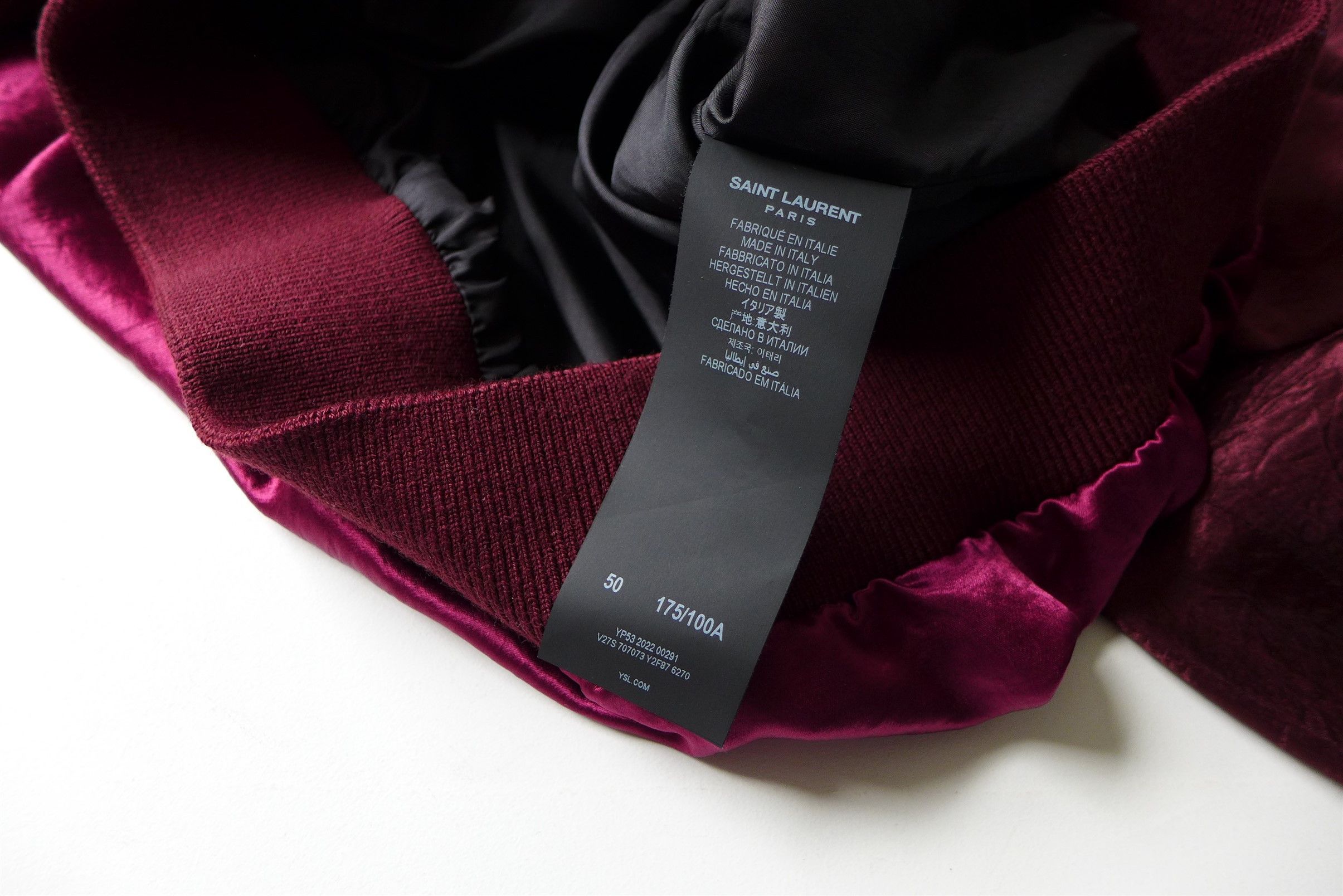 Saint Laurent Paris Size 50 - Saint Laurent Track Jacket - Burgundy Satin Size US M / EU 48-50 / 2 - 13 Thumbnail
