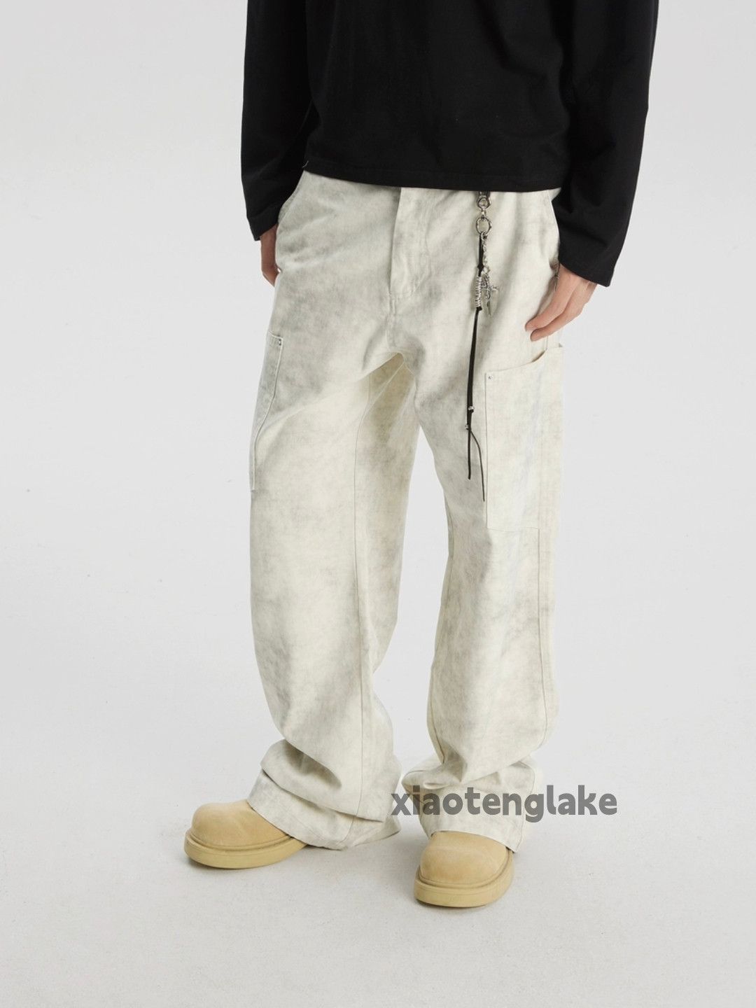 Designer × Japanese Brand × Vintage washed faded pattern loose baggy workwear cargo pants Size US 32 / EU 48 - 6 Thumbnail
