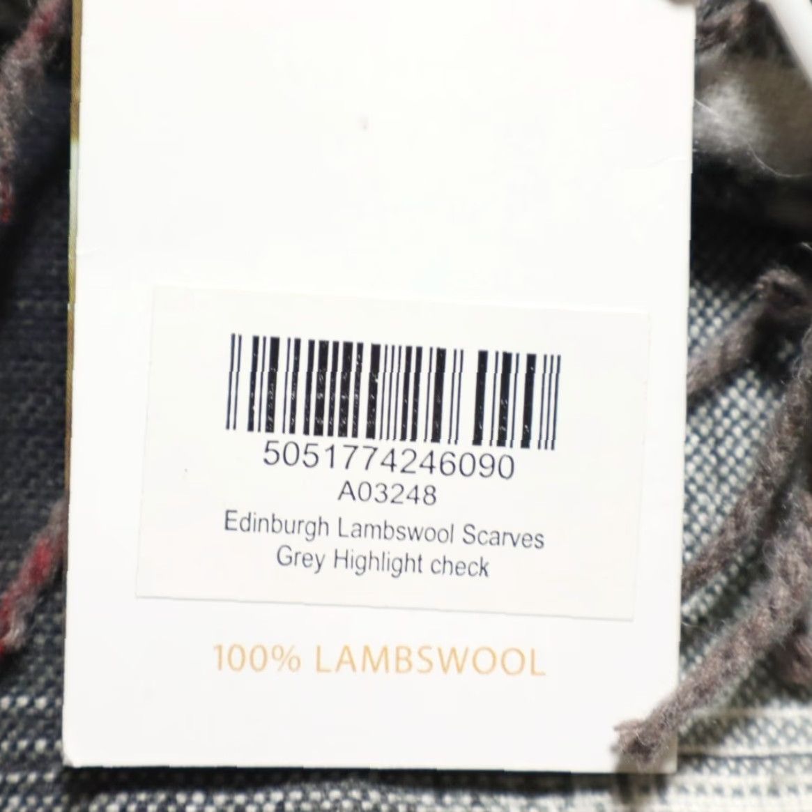 Vintage Edinburgh Scarf Women Grey Plaid Lambswool OS Size ONE SIZE - 4 Thumbnail