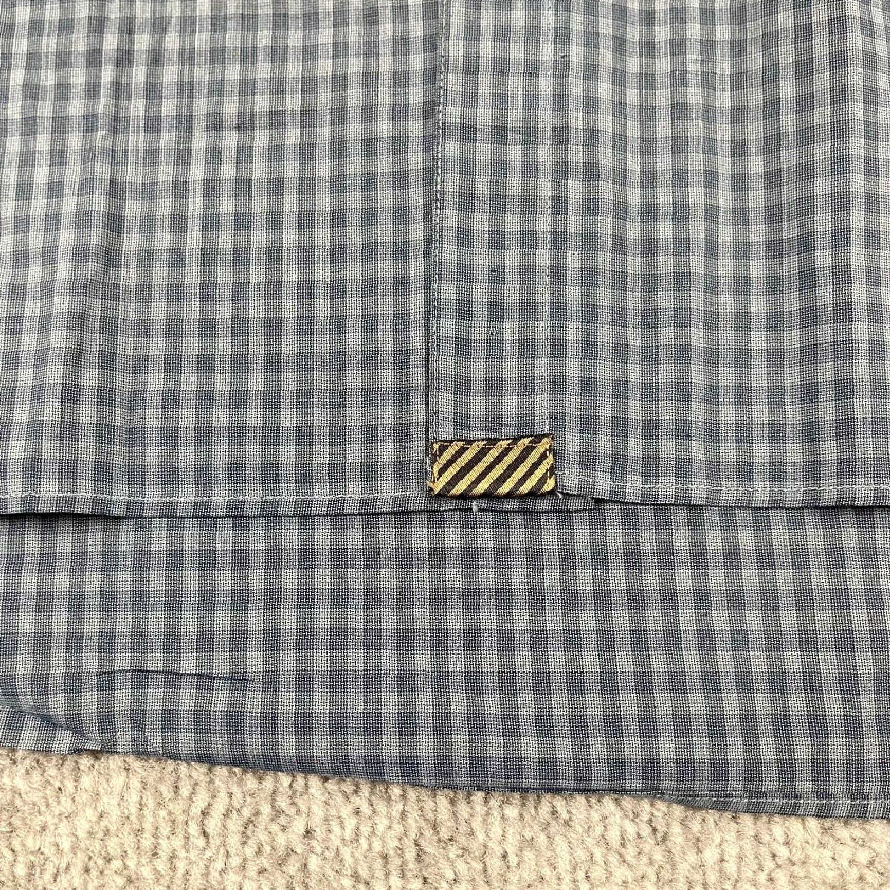 Billy Reid Billy Reid Shirt Mens Large Blue Gray Check Button-Up Long Sleeve Cotton Size US L / EU 52-54 / 3 - 6 Thumbnail
